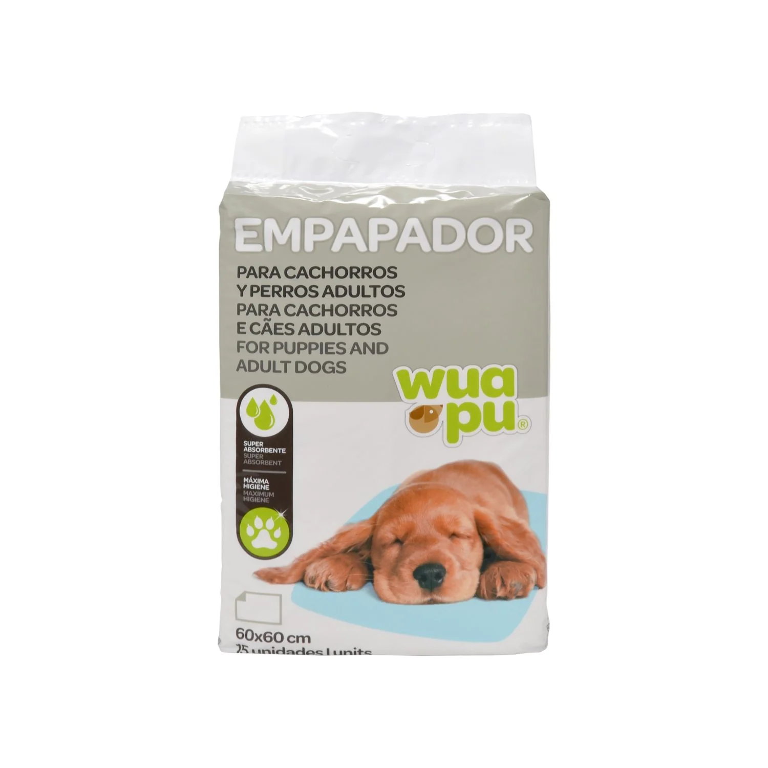 15 Empapadores Higiénicos Para Perro Wuapu, Gran Poder De Absorción. Talla M 60x60 Cm