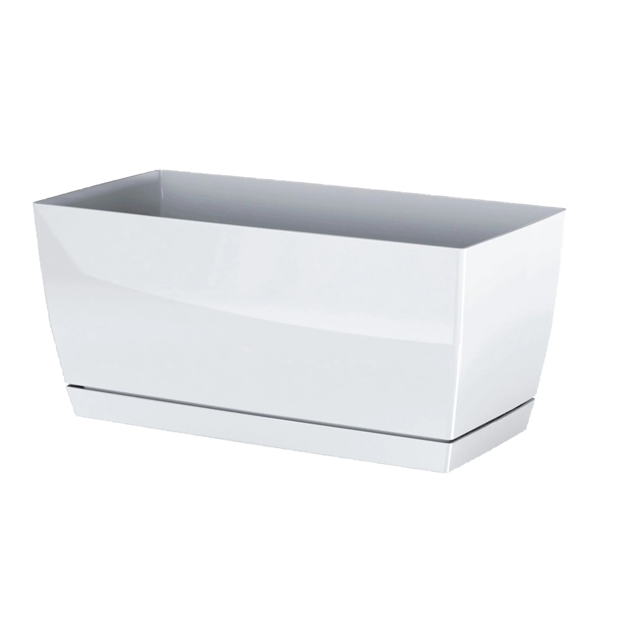 2x Jardinera De Plastico Coubi Case P En Color Blanco 24 (largo) X 12 (ancho) X 11 (altura) Cm - Image 3