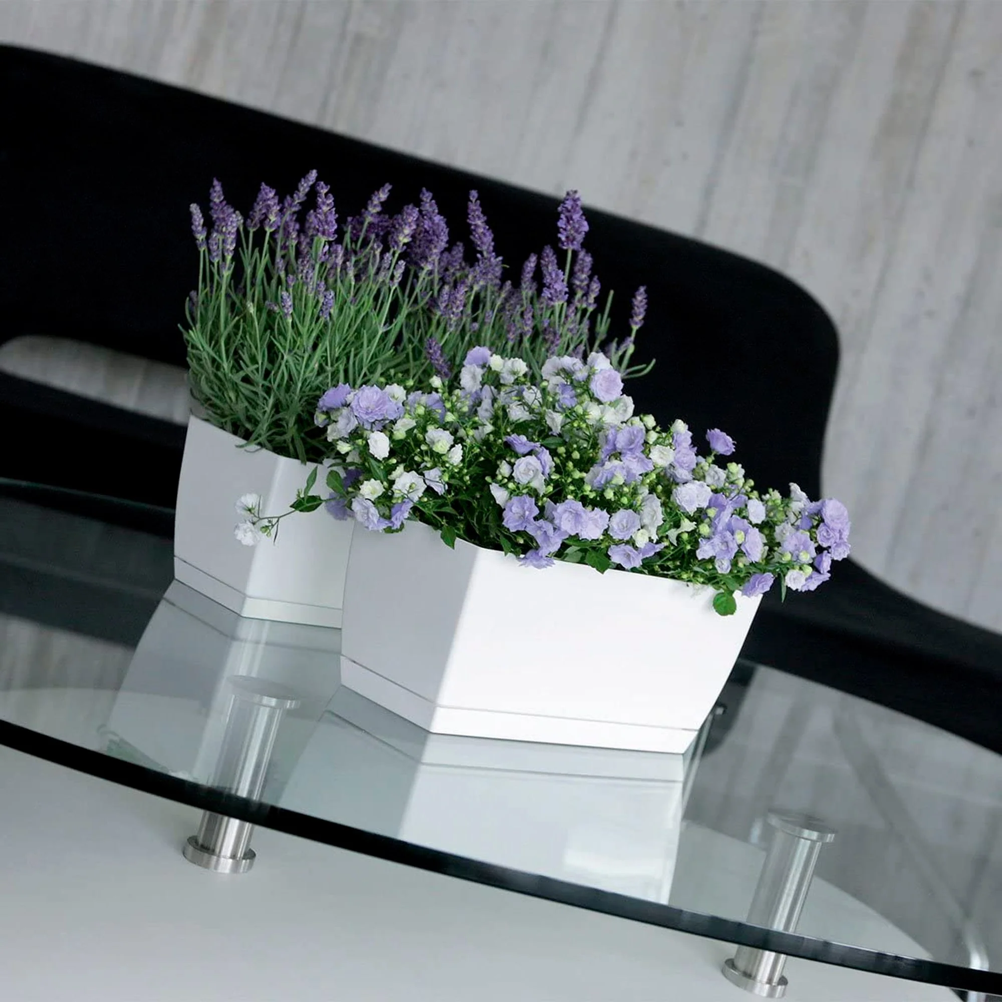 2x Jardinera De Plastico Coubi Case P En Color Blanco 24 (largo) X 12 (ancho) X 11 (altura) Cm - Image 4