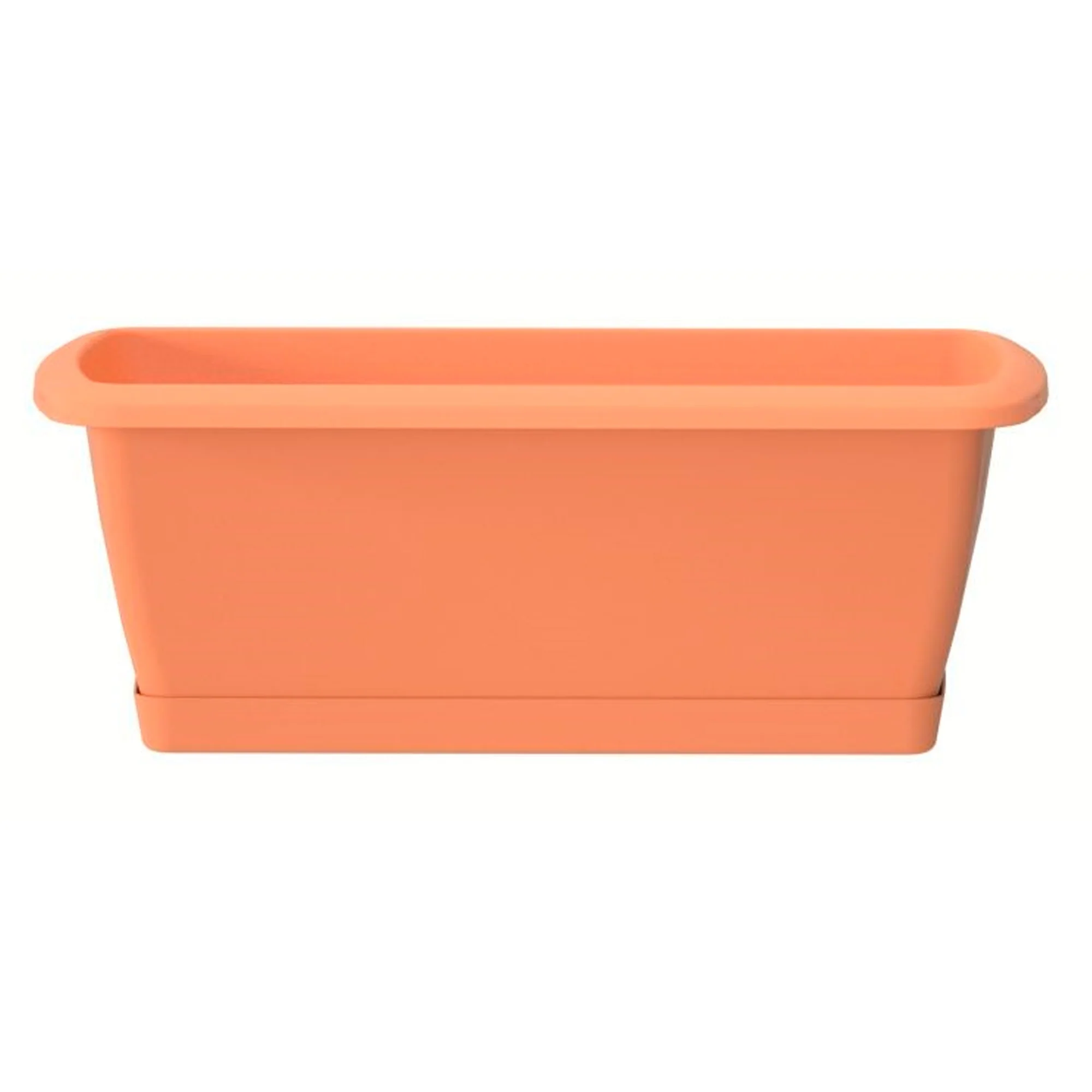 2x Jardinera Respana Con Soporte De Plastico En Color Terracota 78,6 (largo) X 18,4 (ancho) X 14,5 (alto) Cm - Image 2