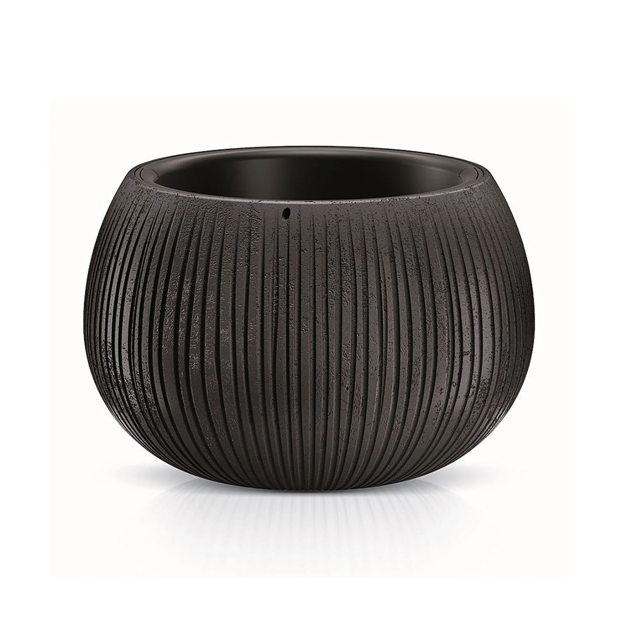 2x Prosperplast Beton Bowl De Plástico Con Depósito En Color Cemento Negro, 11 (alto) X 14,4 (ancho) X 14,4 (profundo) Cms - Image 3