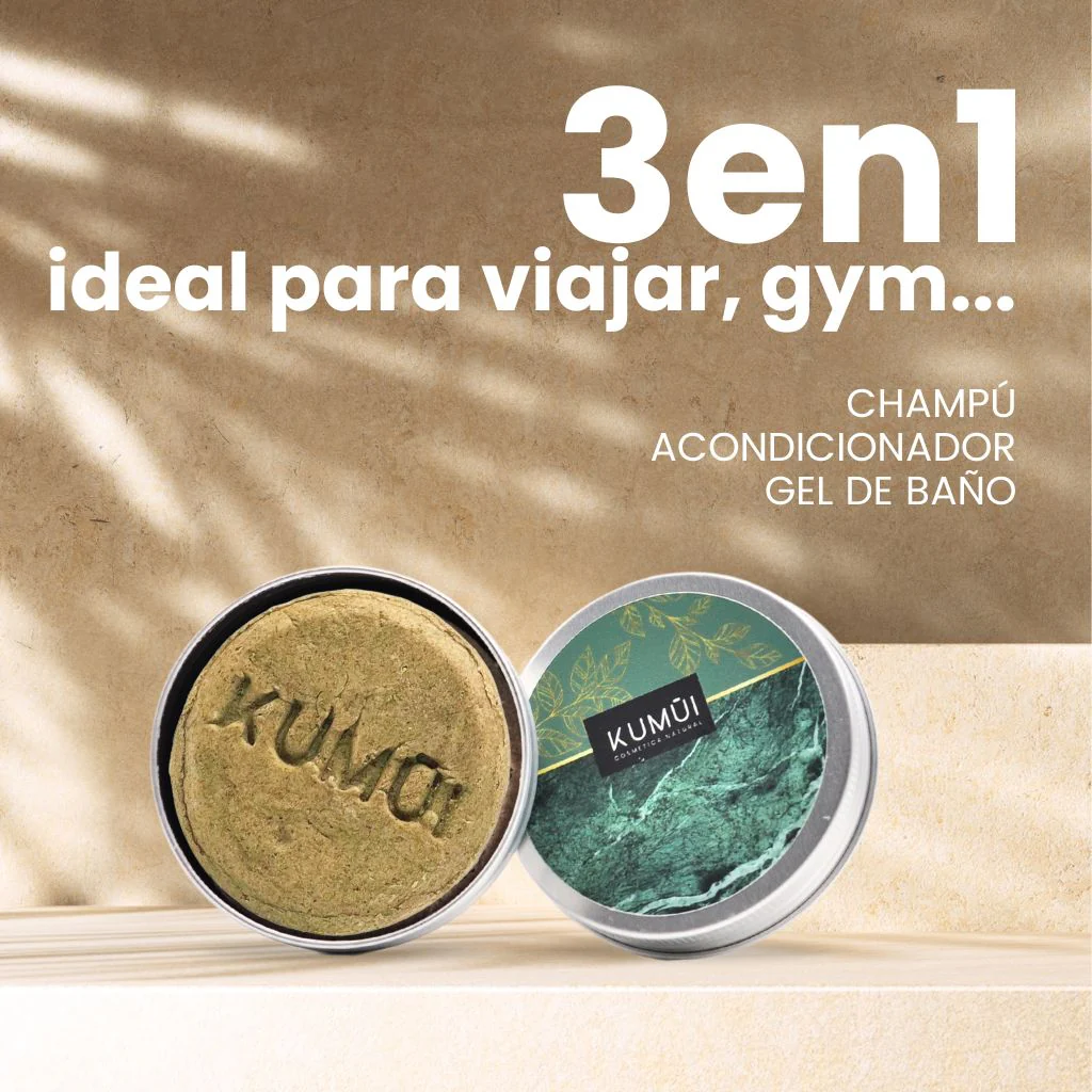 3 en 1 - Gel | Champú | Acondicionador Sólido Con Shikakai Para Fortalecer KUMUI 60gr - Image 2