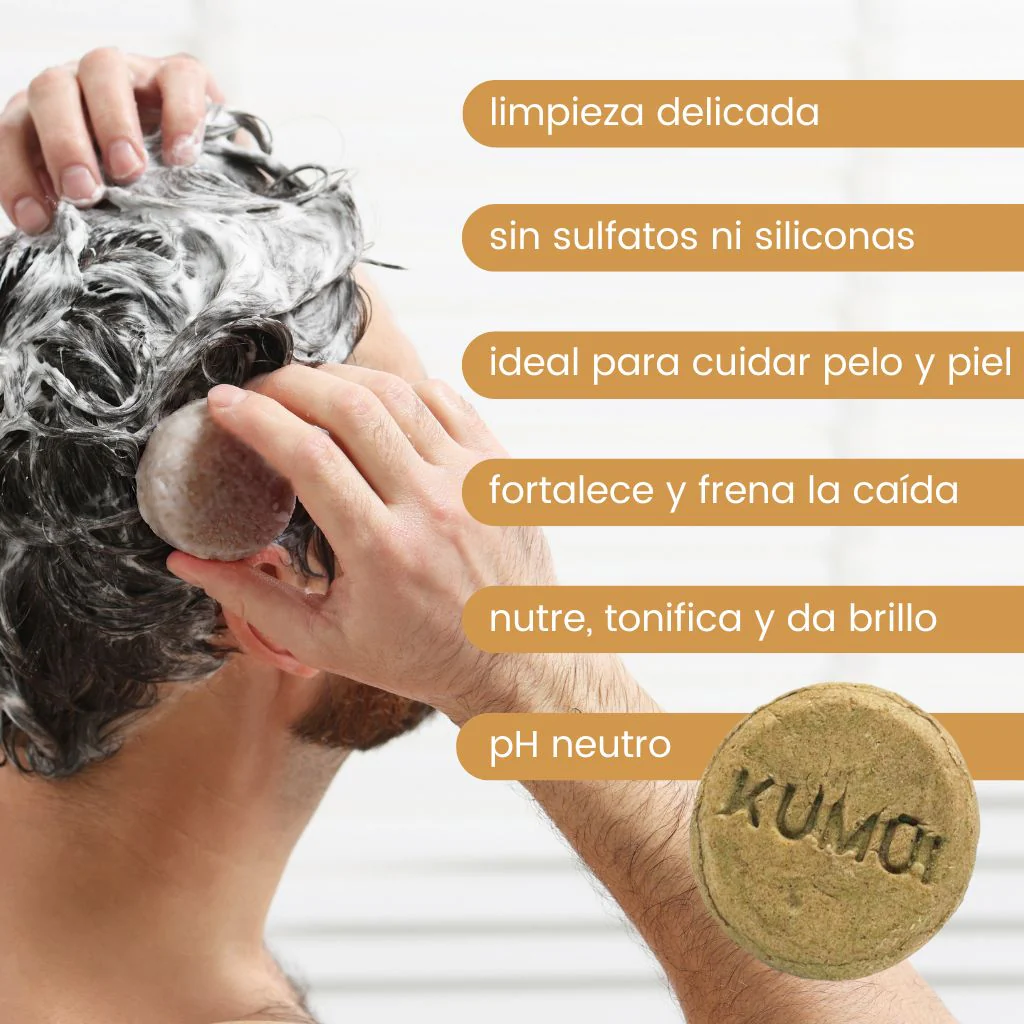3 en 1 - Gel | Champú | Acondicionador Sólido Con Shikakai Para Fortalecer KUMUI 60gr - Image 3