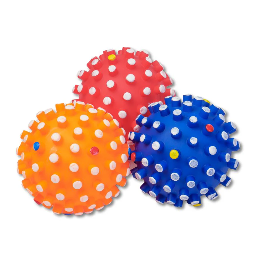 3 Pelotas Para Perro Modelo Sputnik De 12cm En Colores Surtidos. Plástico Vinilo Flexible Con Sonido - Image 2