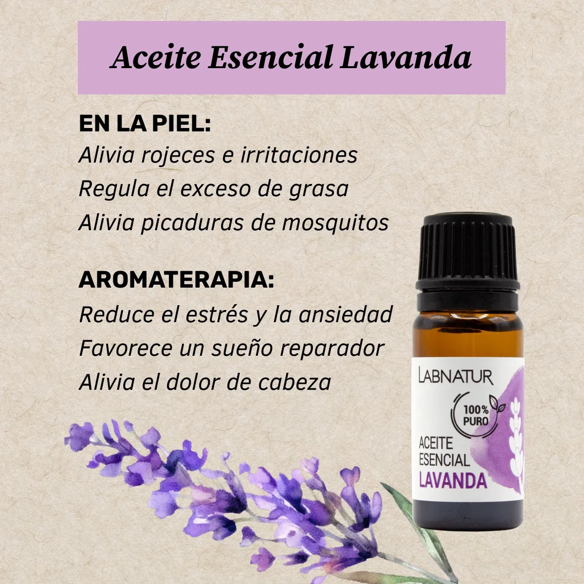 Aceite de Lavanda Puro 10 ml | Calmante y Relajante | Aromaterapia y Cuidado de La Piel - Image 2