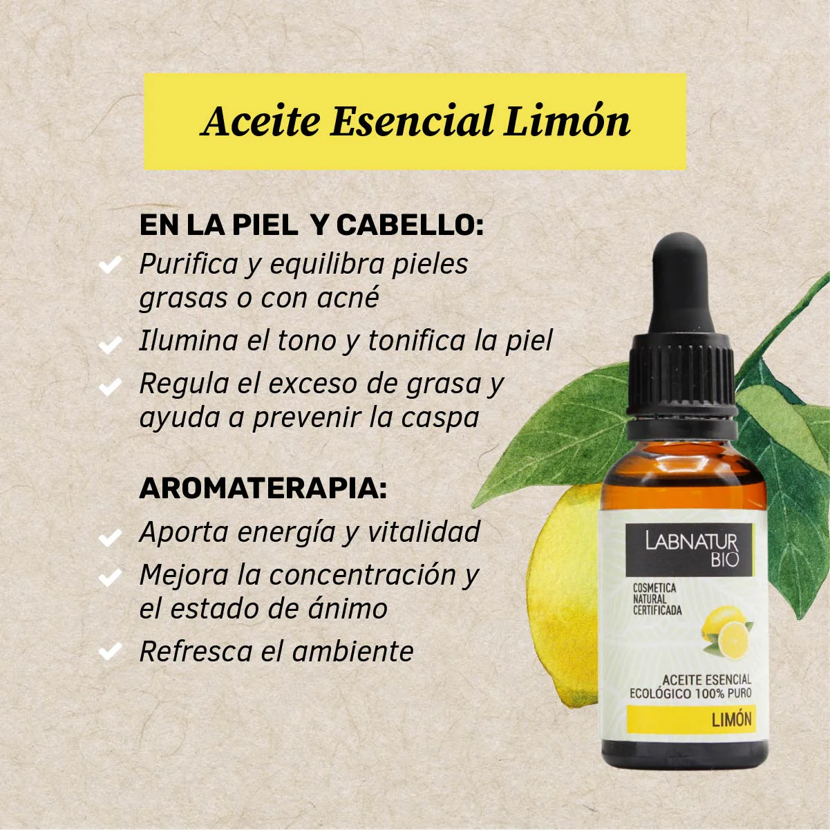 Aceite de Limón 100% Puro | Purificante y Tonificante Natural | Ilumina y Equilibra La Piel | Uso Facial y Aromaterapia - Image 2
