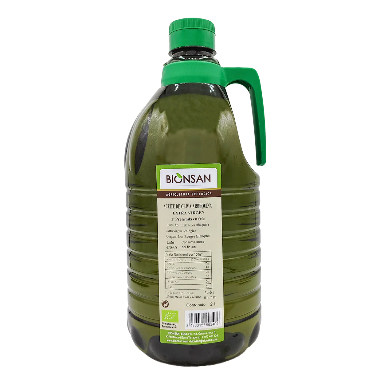 Aceite Oliva Arbequina Extra Virgen Eco Bionsan 2 L