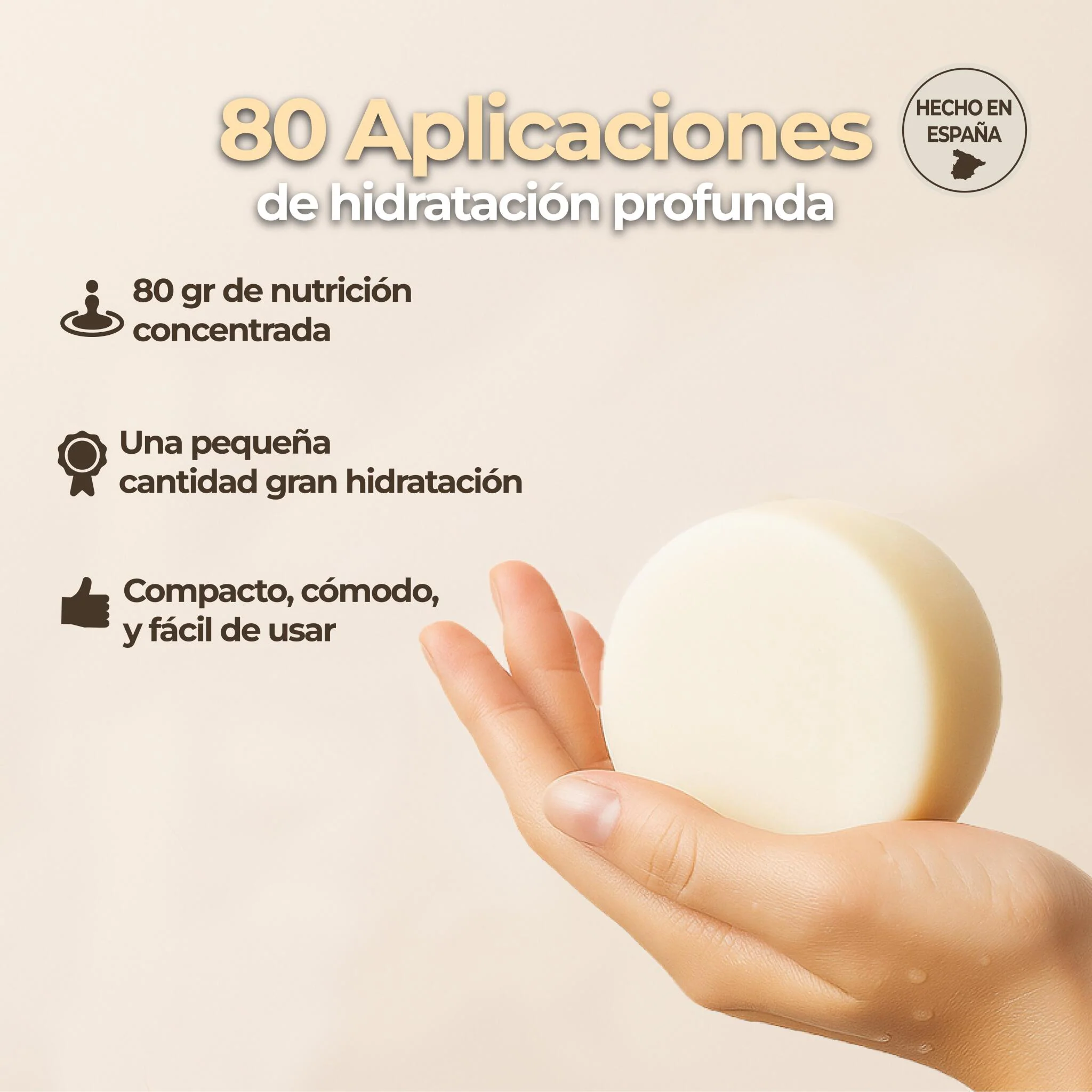 Acondicionador Sólido Baobab & Té Verde 80 G – Natural, Vegano, Sin Sulfatos, Zero Waste – Lumocosmetics - Image 3