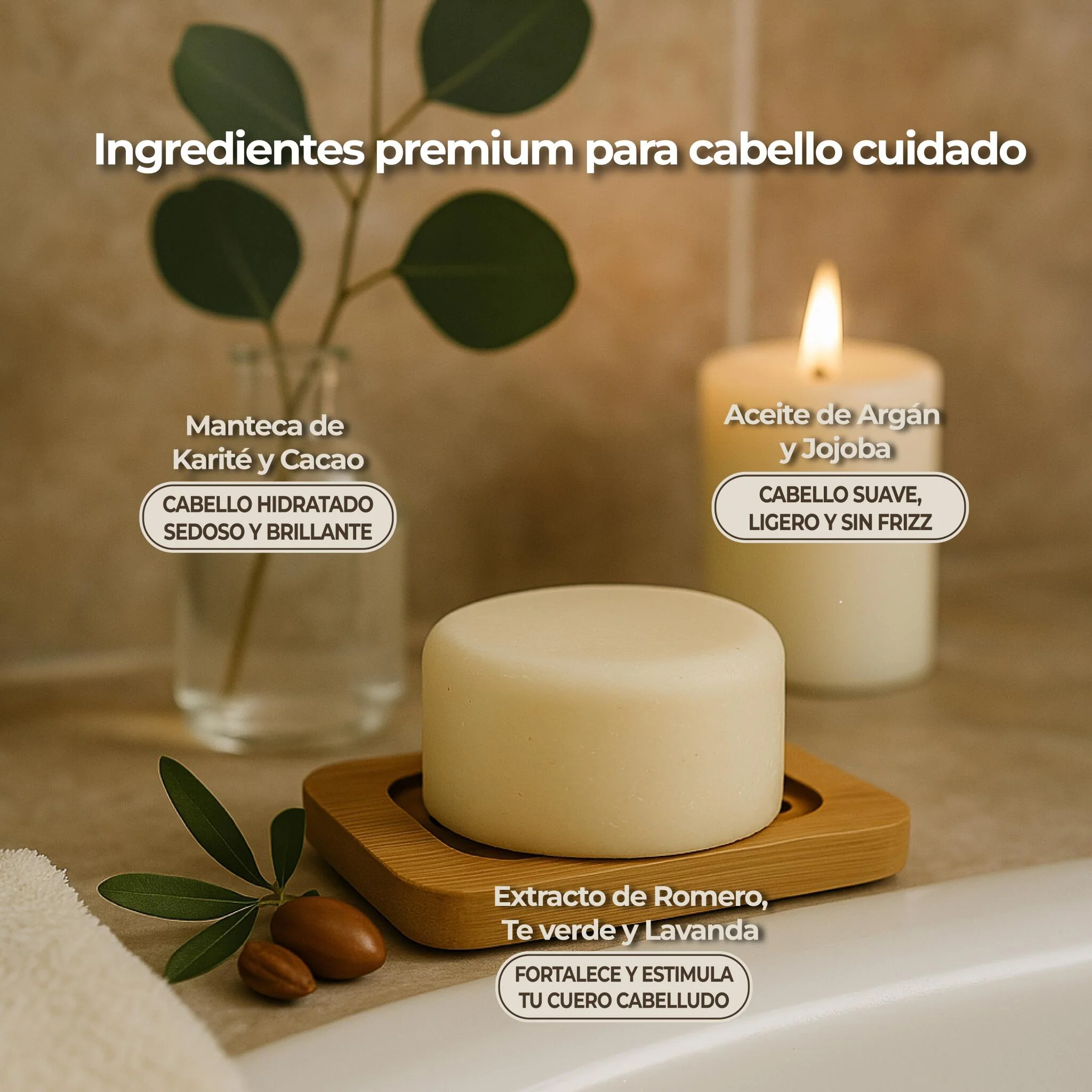 Acondicionador Sólido Baobab & Té Verde 80 G – Natural, Vegano, Sin Sulfatos, Zero Waste – Lumocosmetics - Image 4
