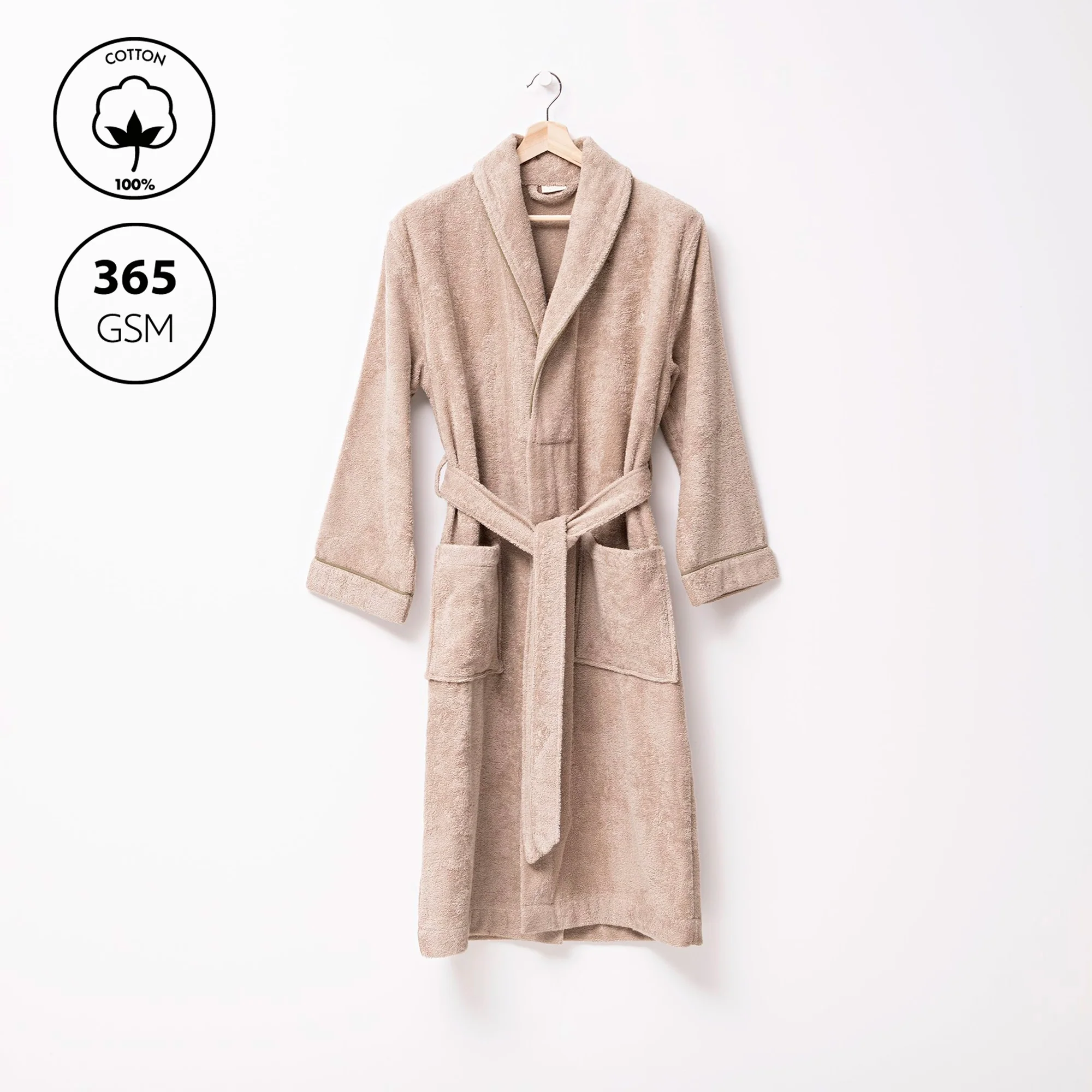 Albornoz L/xl 100% Algodón 360gsm Beige Scalpers Home - Image 3