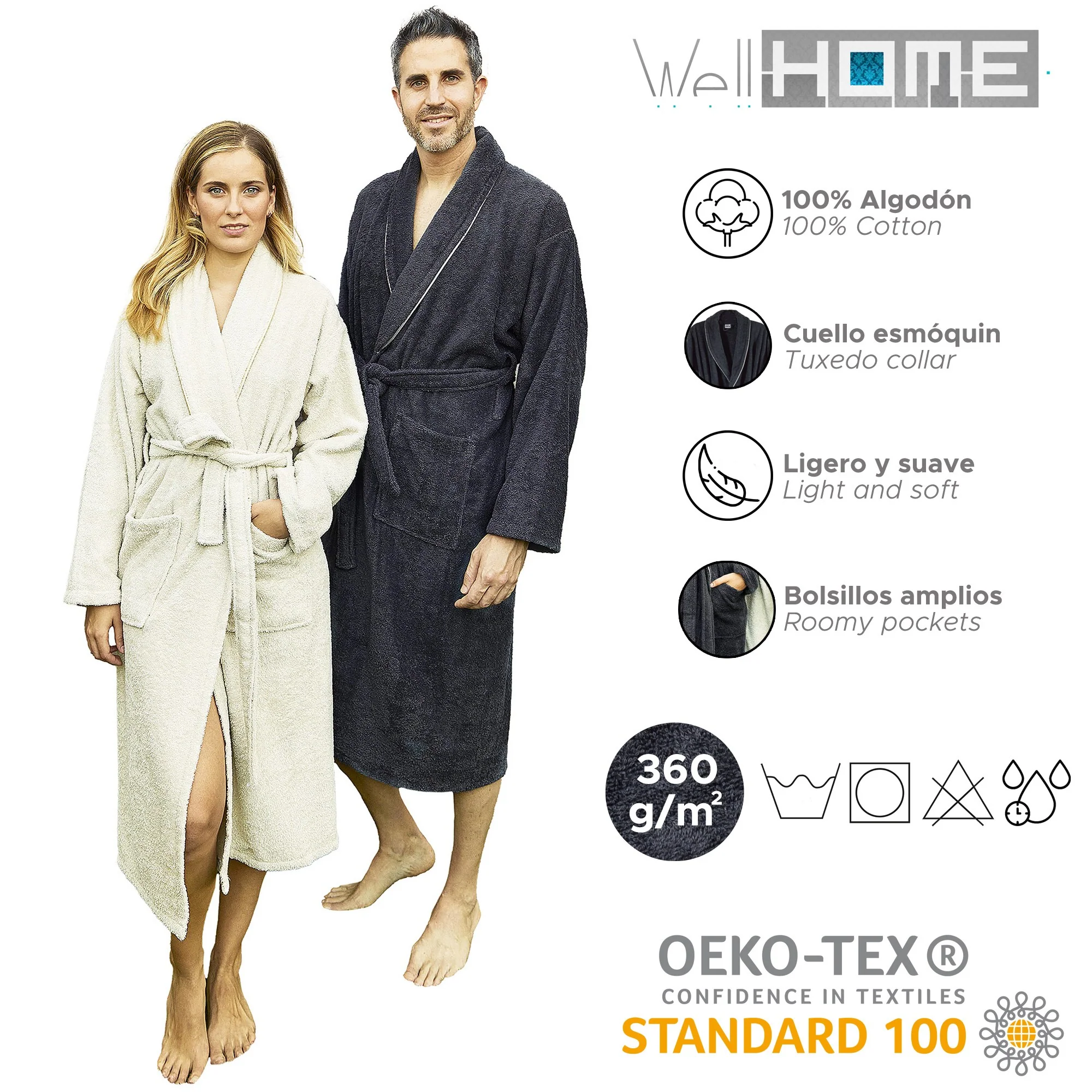 Albornoz L/xl 360 Gr/m2 100% Algodón Beige - Image 3