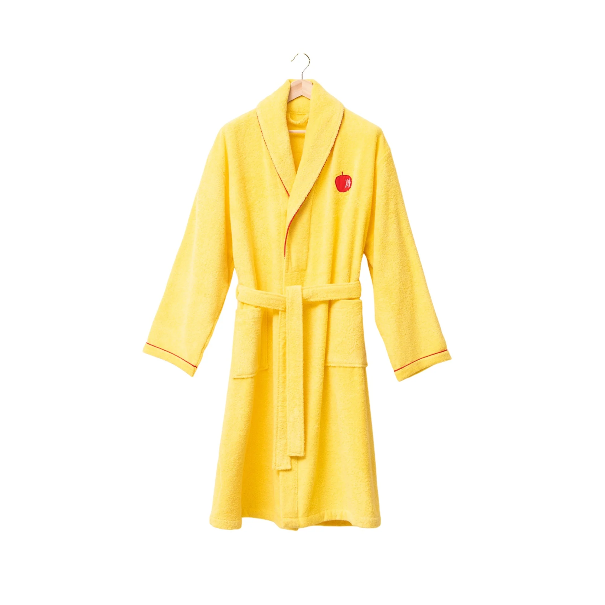 Albornoz L/xl 380gsm 100%algodon Amarillo Con Manzana Roja Benetton Fruits Be - Image 2
