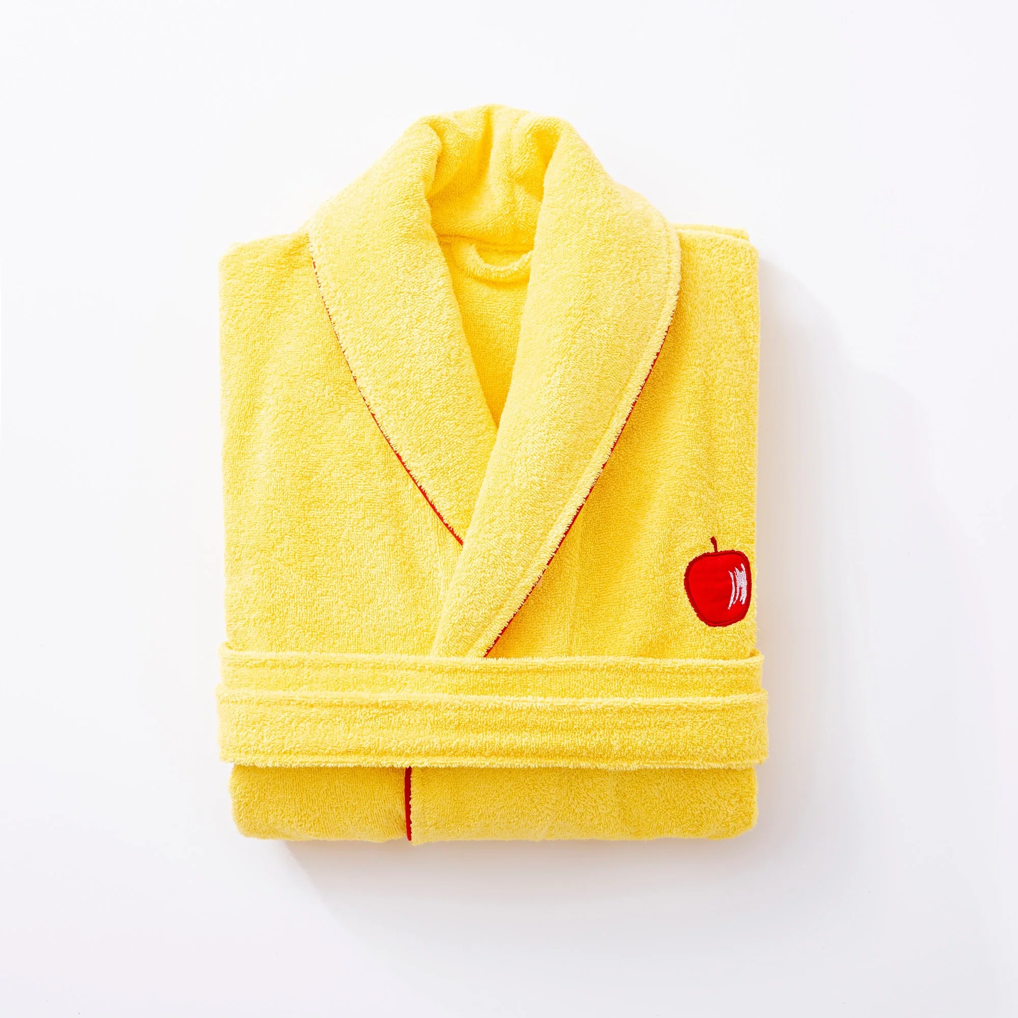 Albornoz L/xl 380gsm 100%algodon Amarillo Con Manzana Roja Benetton Fruits Be - Image 3