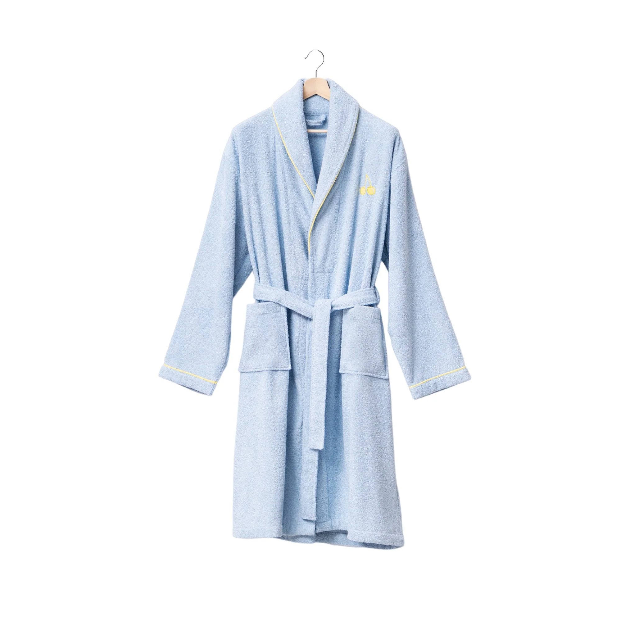 Albornoz L/xl 380gsm 100%algodon Azul Con Cereza Amarilla Benetton Fruits Be - Image 2