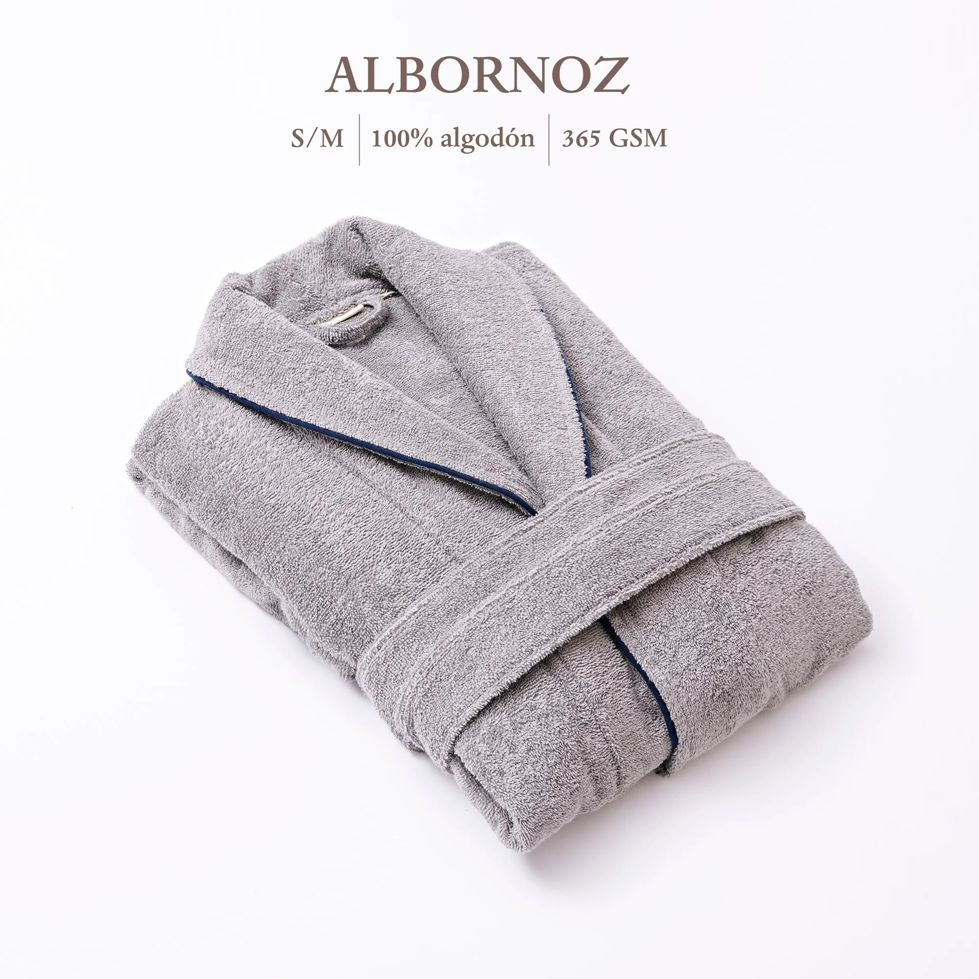 Albornoz S/m 100% Algodón 360gsm Gris Scalpers Home - Image 2