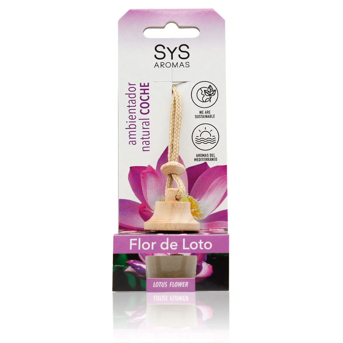 Ambientador Coche Flor de Loto SYS Aromas Style 7 ml | Aroma Floral Suave | Frescor Duradero | Ambiente Relajante