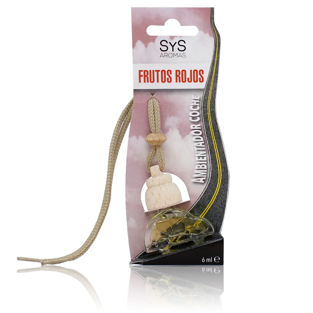 Ambientador Coche Little Car Frutos Rojos SYS Aromas 6 ml | Aroma Dulce Afrutado | Frescor Duradero | Formato Compacto