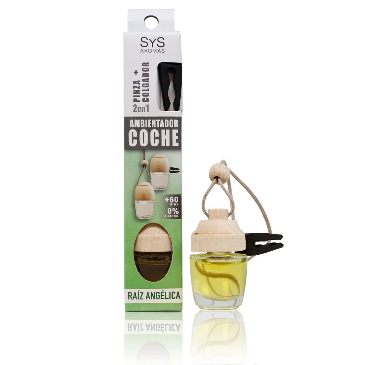 Ambientador Coche Pinza Raíz De Angélica Sys Aromas Style 7 Ml | Aroma Herbal Intenso | Frescor Duradero | Clip Ventilac