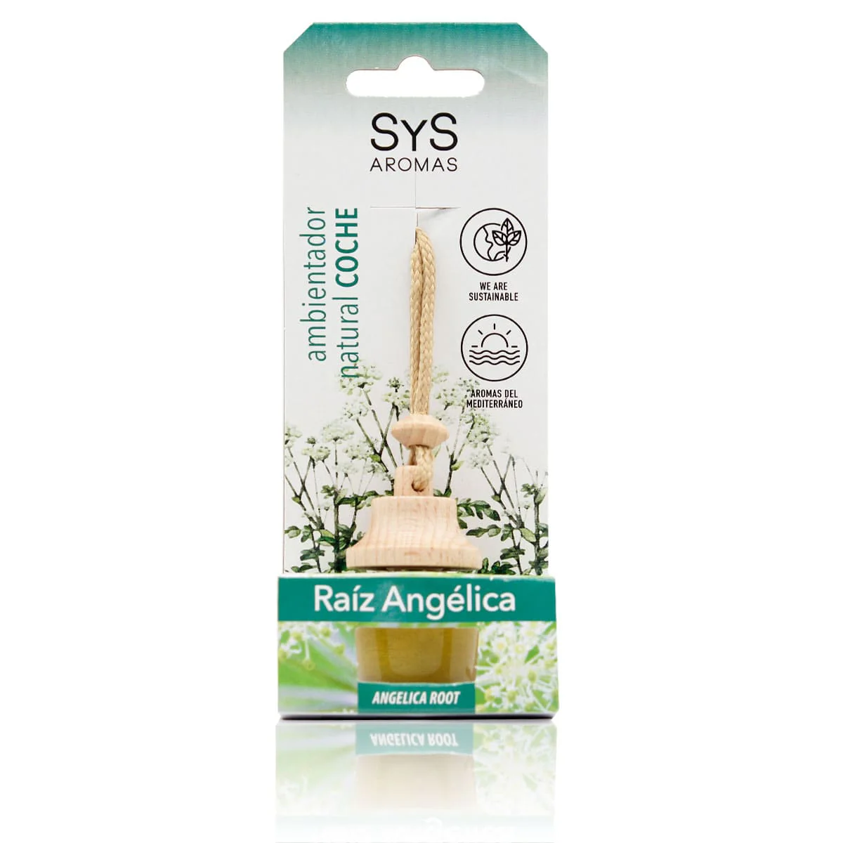 Ambientador Coche Raíz De Angélica SYS Aromas Style 7 ml | Aroma Herbal Intenso | Frescor Duradero | Ambiente Relajante