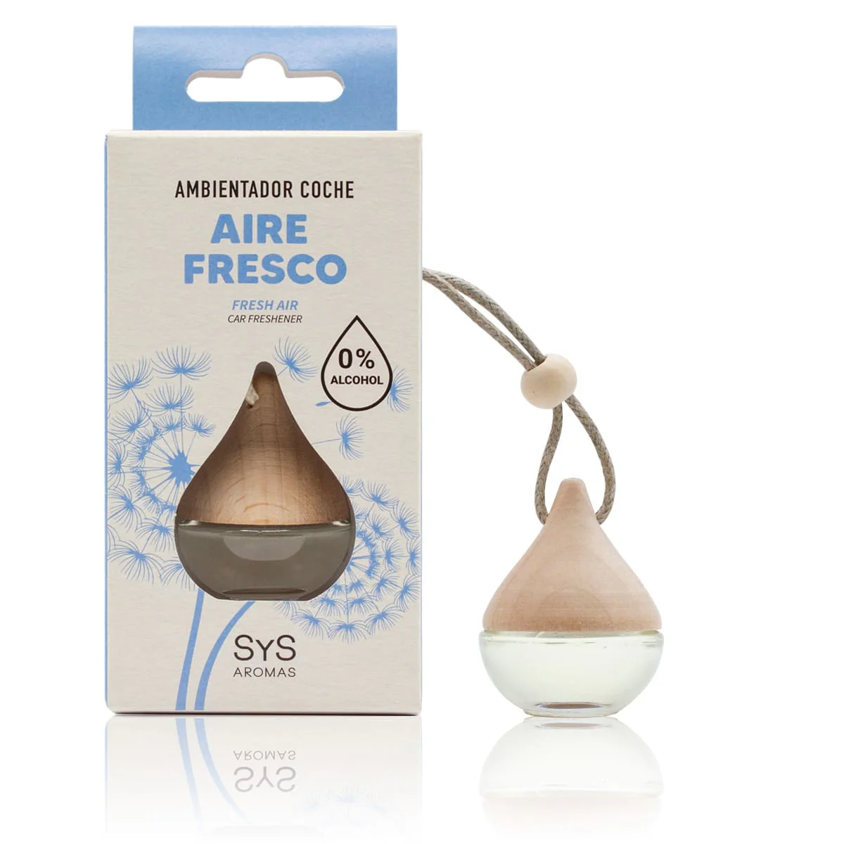 Ambientador Coche SYS Drop Aire Fresco 6 ml | Aroma Limpio Y Refrescante | Frescor Duradero | Formato Colgante