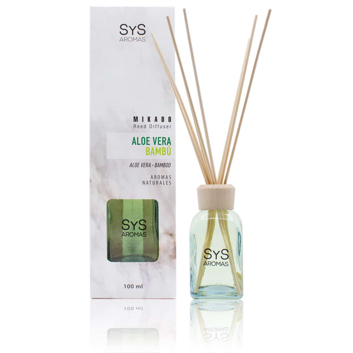 Ambientador Mikado Aloe Vera y Bambú 100 ml | Aroma Fresco y Verde | Efecto Relajante | Fragancia Duradera