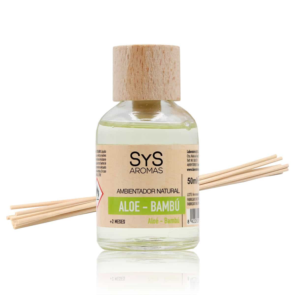 Ambientador Mikado Aloe Vera y Bambú 50 ml | Aroma Fresco Natural | Difusor Varillas | Ambiente Relajante
