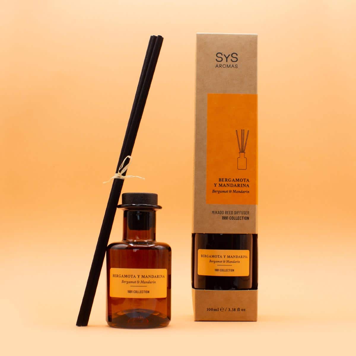 Ambientador Mikado Bergamota y Mandarina 1991 100 ml | Difusor de Varillas | Fragancia Cítrica y Refrescante | Hogar - Image 2