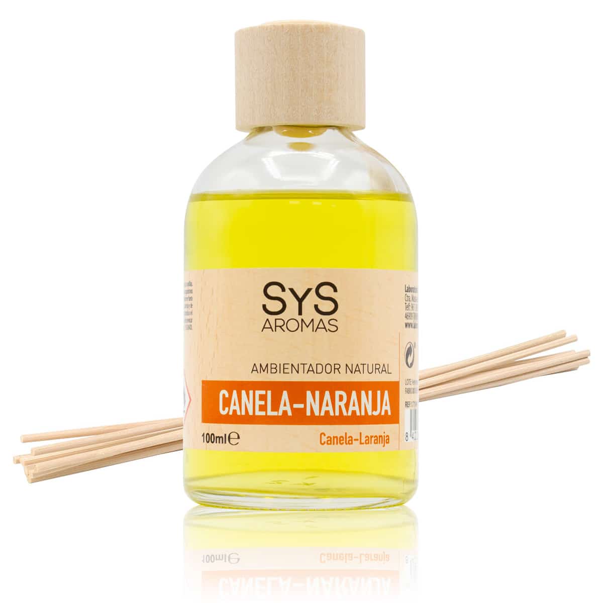 Ambientador Mikado Canela y Naranja 100 ml | Aroma Cálido y Cítrico | Difusor Varillas | Ambiente Acogedor