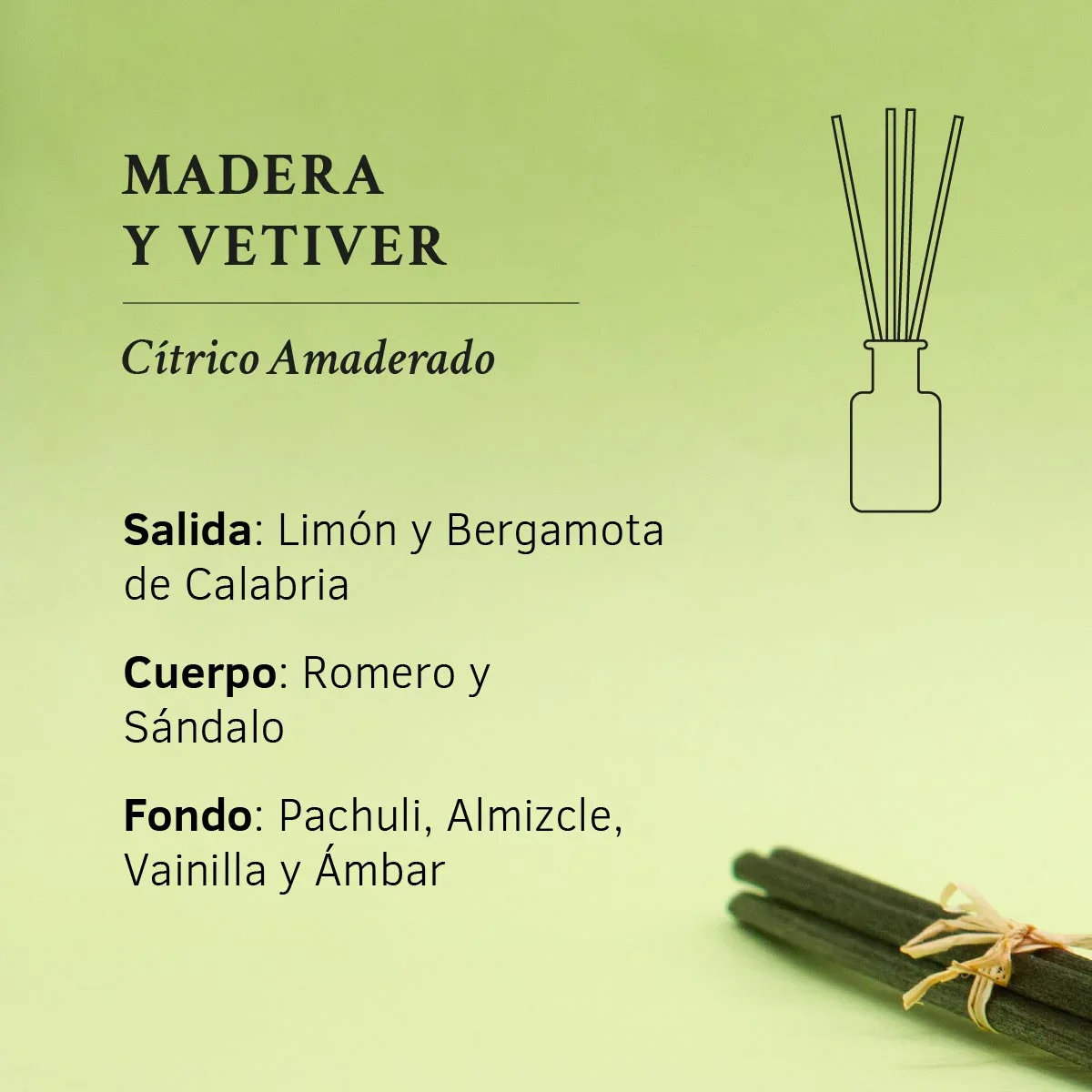 Ambientador Mikado Madera y Vetiver 1991 100 ml | Difusor de Varillas | Fragancia Amaderada y Elegante | Hogar - Image 5
