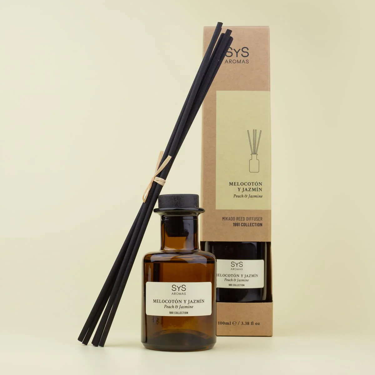 Ambientador Mikado Melocotón y Jazmín 1991 100 ml | Difusor De Varillas | Fragancia Dulce y Floral | Hogar - Image 2