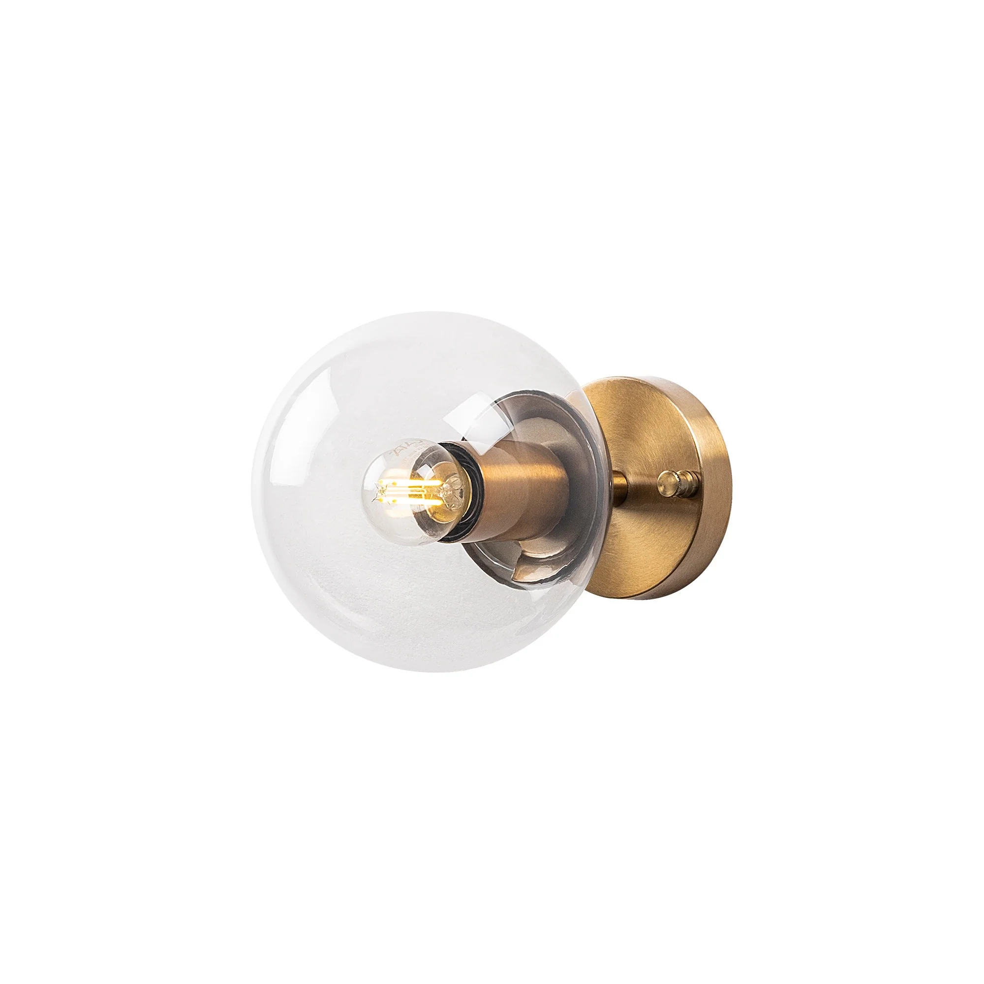 Aplique De Pared Bomba Transparente, Metal , Vintage, 15x15x24, Casquillo E14 Max 15 W - Image 3