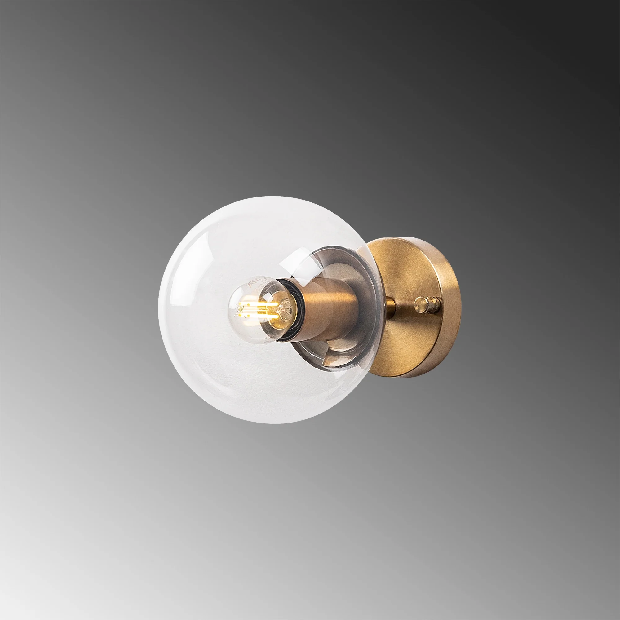 Aplique De Pared Bomba Transparente, Metal , Vintage, 15x15x24, Casquillo E14 Max 15 W - Image 4