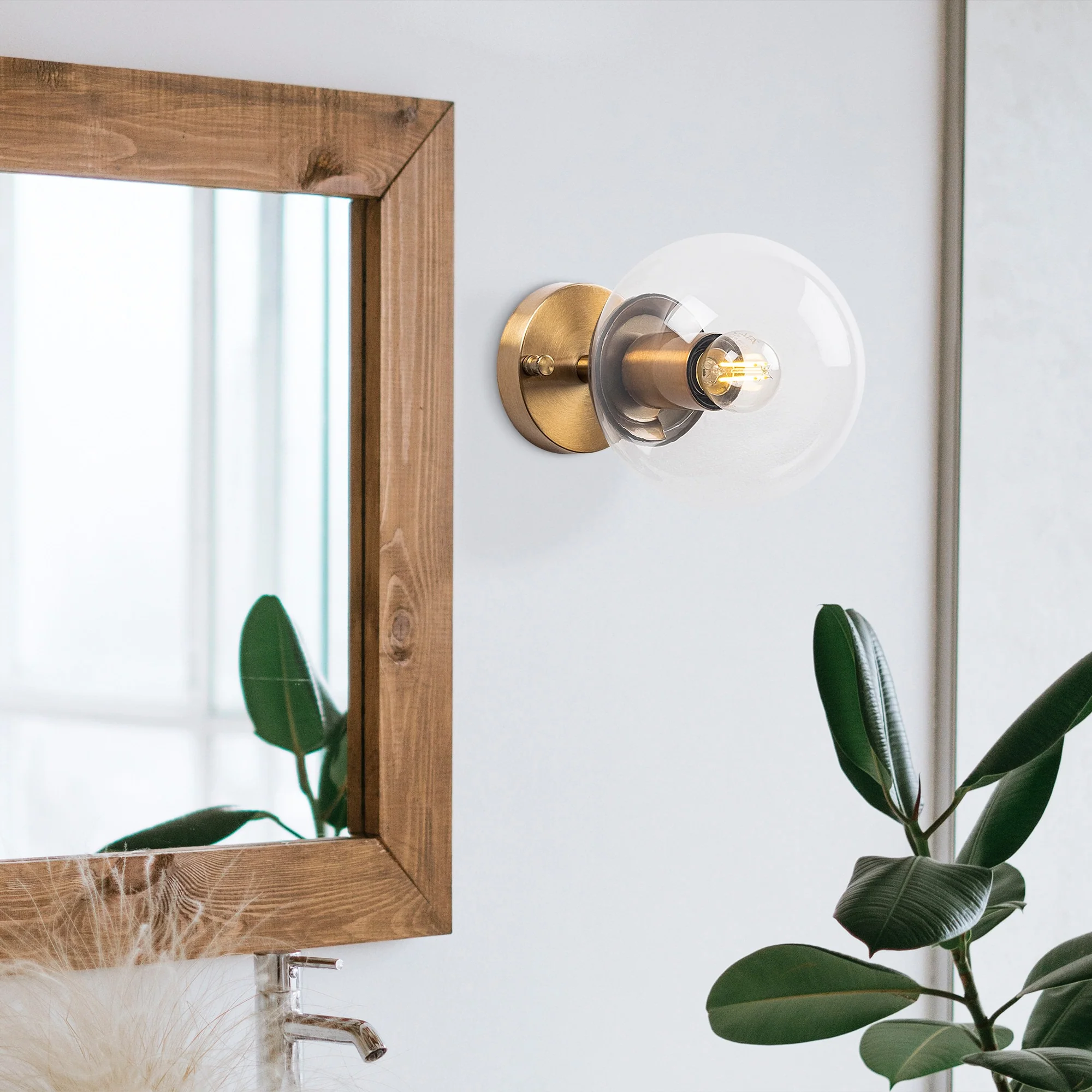 Aplique De Pared Bomba Transparente, Metal , Vintage, 15x15x24, Casquillo E14 Max 15 W - Image 6
