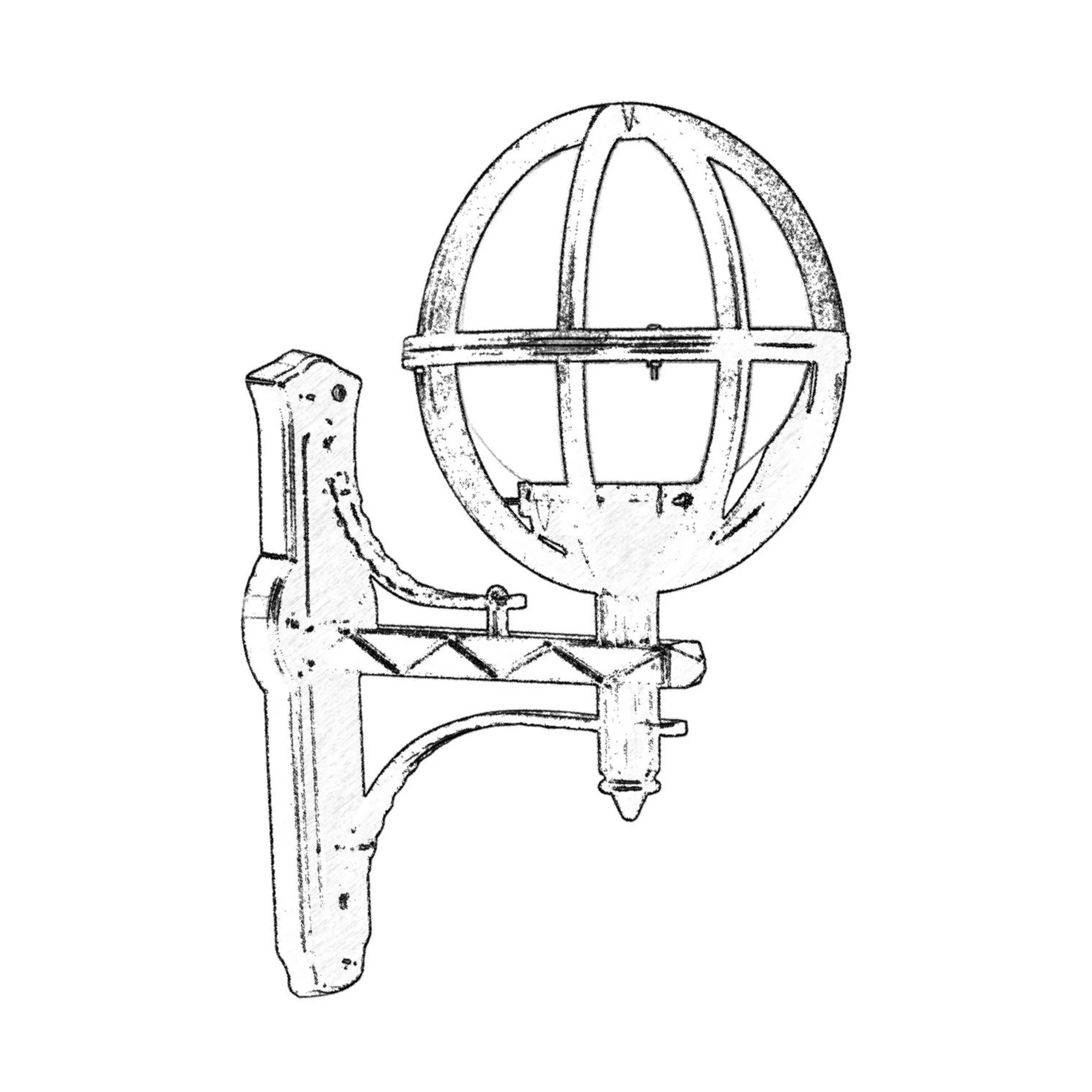 Aplique De Pared Globo En Ángulo Para Exterior, Abs , Negro, 35x23x50, Casquillo E 27 Max 60 W - Image 2