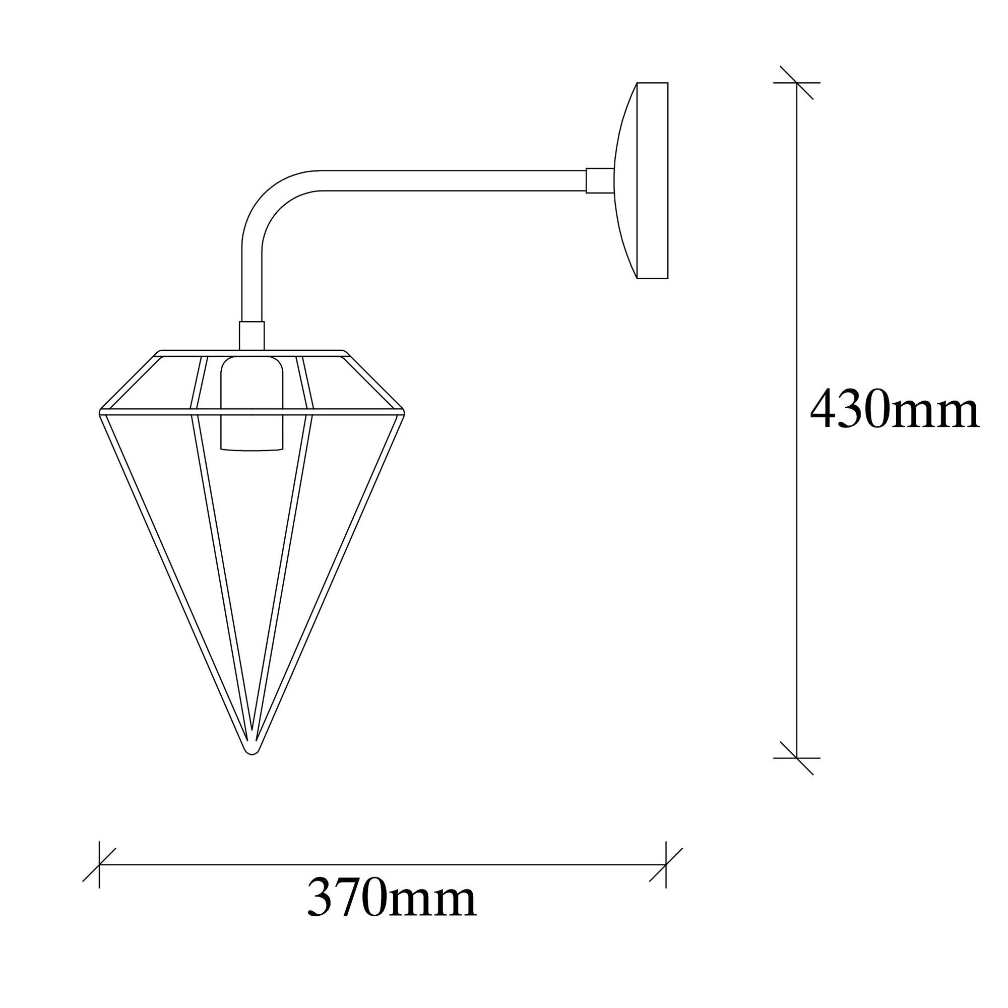 Aplique De Pared, Hierro , Cromado, 20x37x43, Casquillo E 27 Max 40 W - Image 2