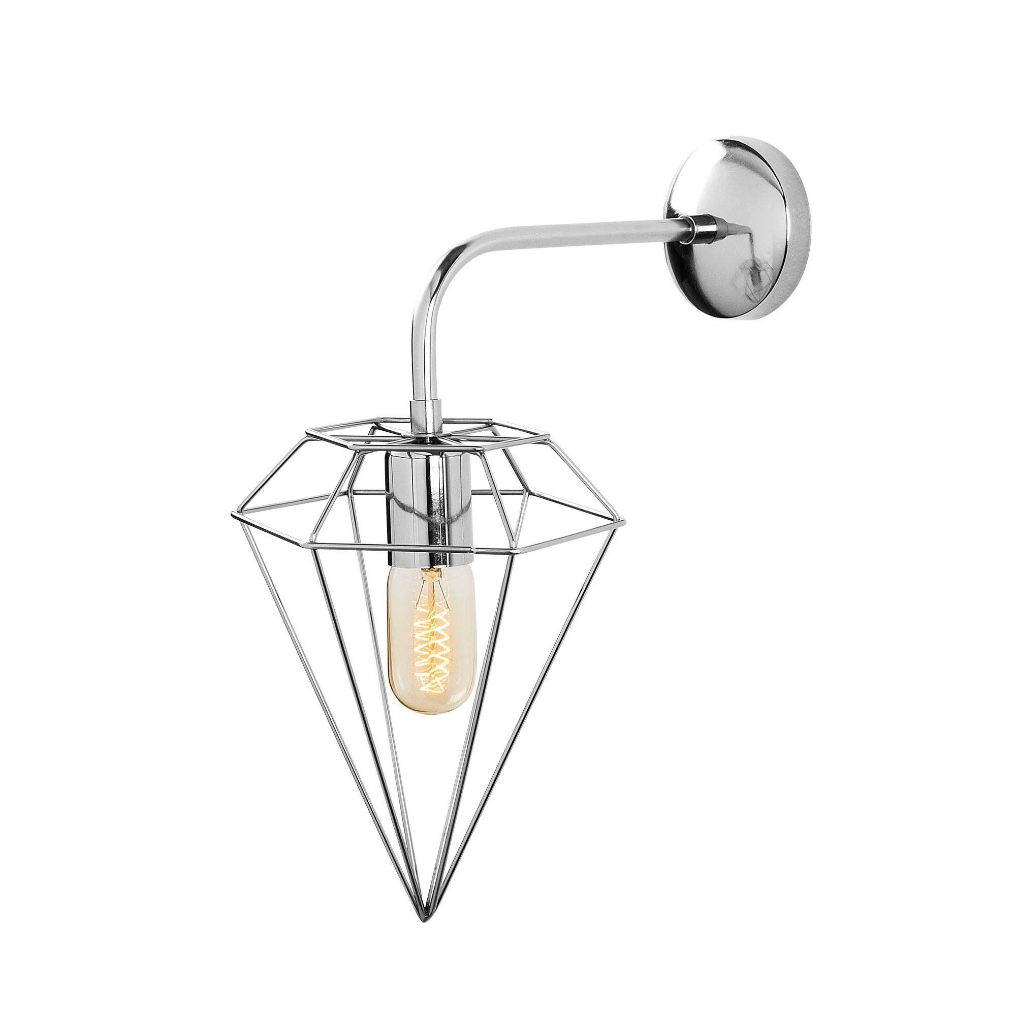 Aplique De Pared, Hierro , Cromado, 20x37x43, Casquillo E 27 Max 40 W - Image 3