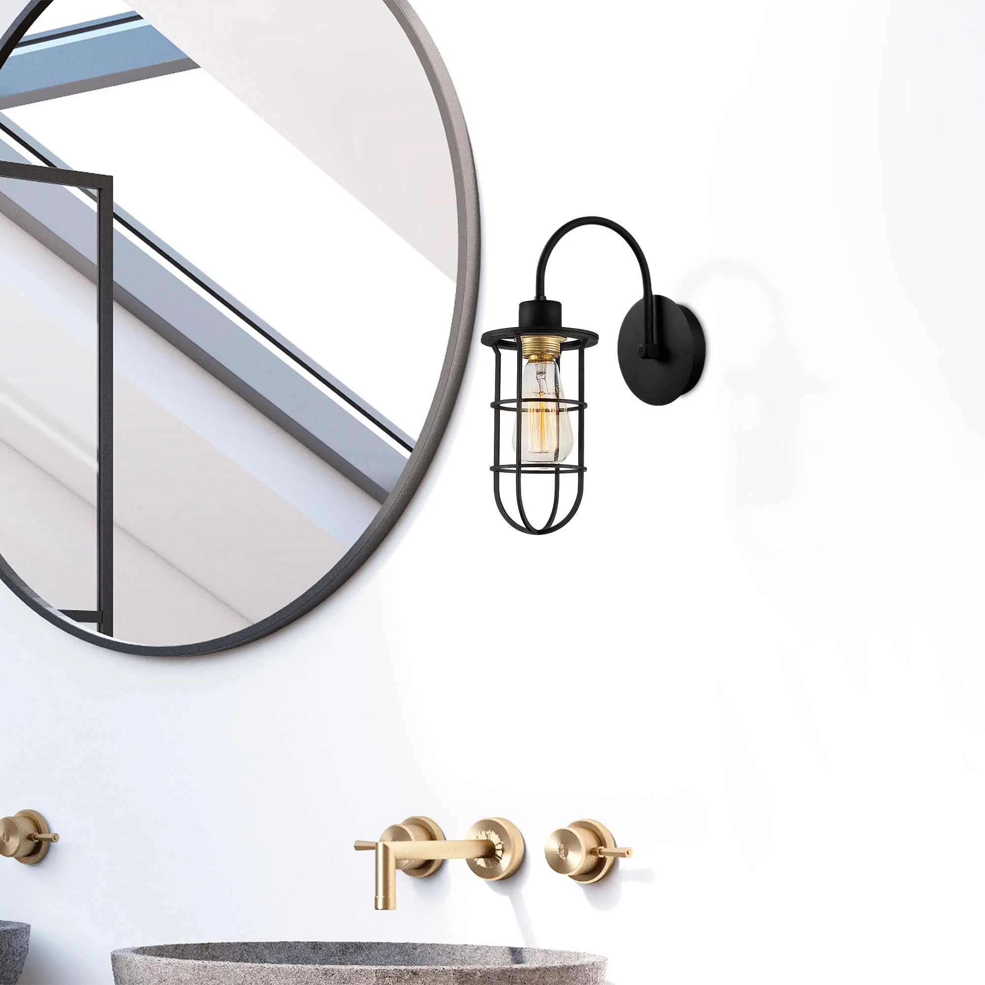 Aplique De Pared, Hierro , Negro, 12x12x33, Casquillo E 27 Max 40 W - Image 5