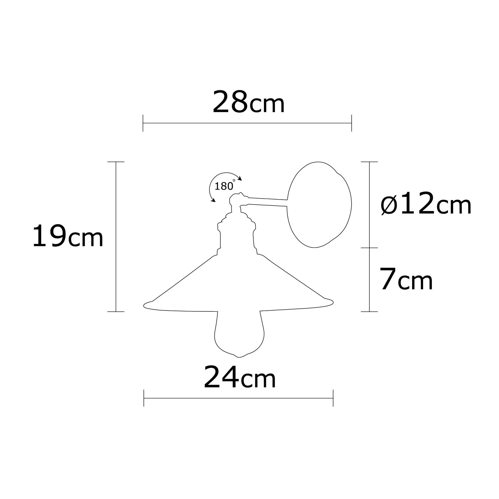 Aplique De Pared, Hierro , Negro, 24x24x20, Casquillo E 27 Max 40 W - Image 2