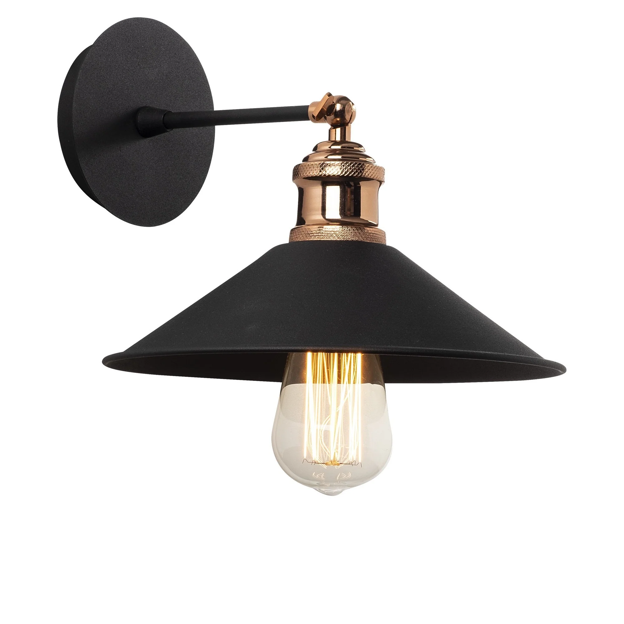 Aplique De Pared, Hierro , Negro, 24x24x20, Casquillo E 27 Max 40 W - Image 4