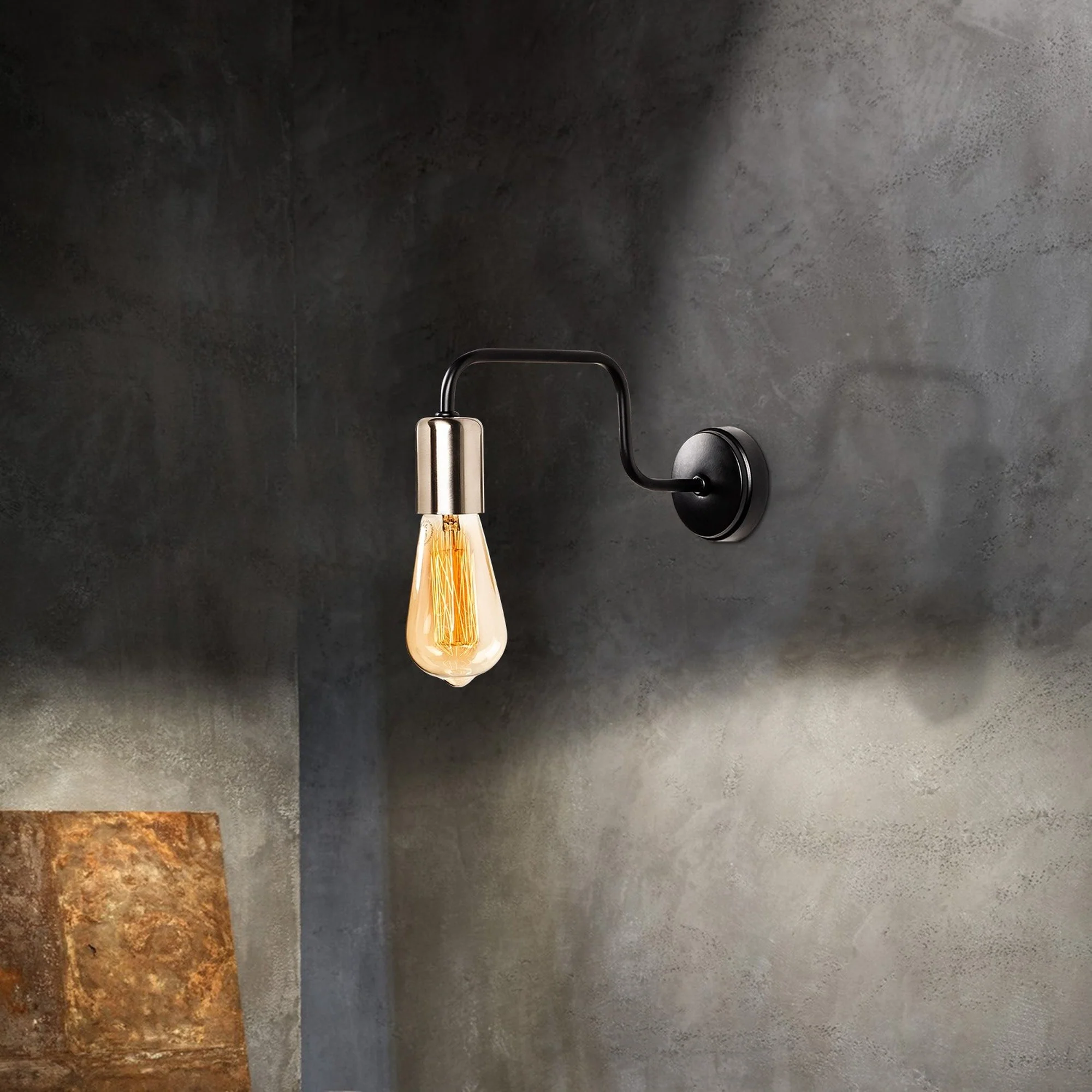 Aplique De Pared, Hierro , Negro nickel, 4x28x11, Casquillo E 27 Max 40 W - Image 5