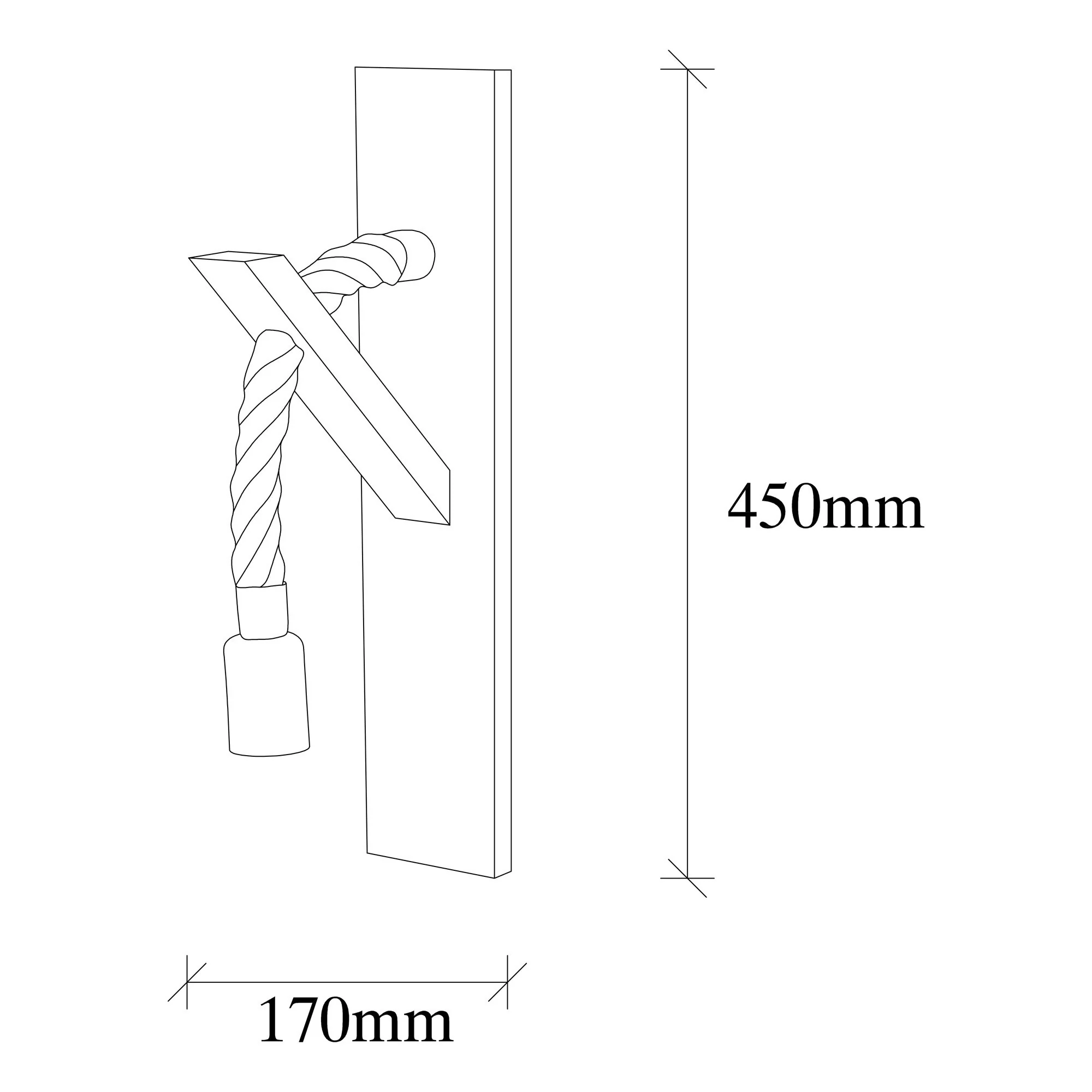 Aplique De Pared, Madera , Madera, 9x17x45, Casquillo 1 X E 27 Max 40 W - Image 2