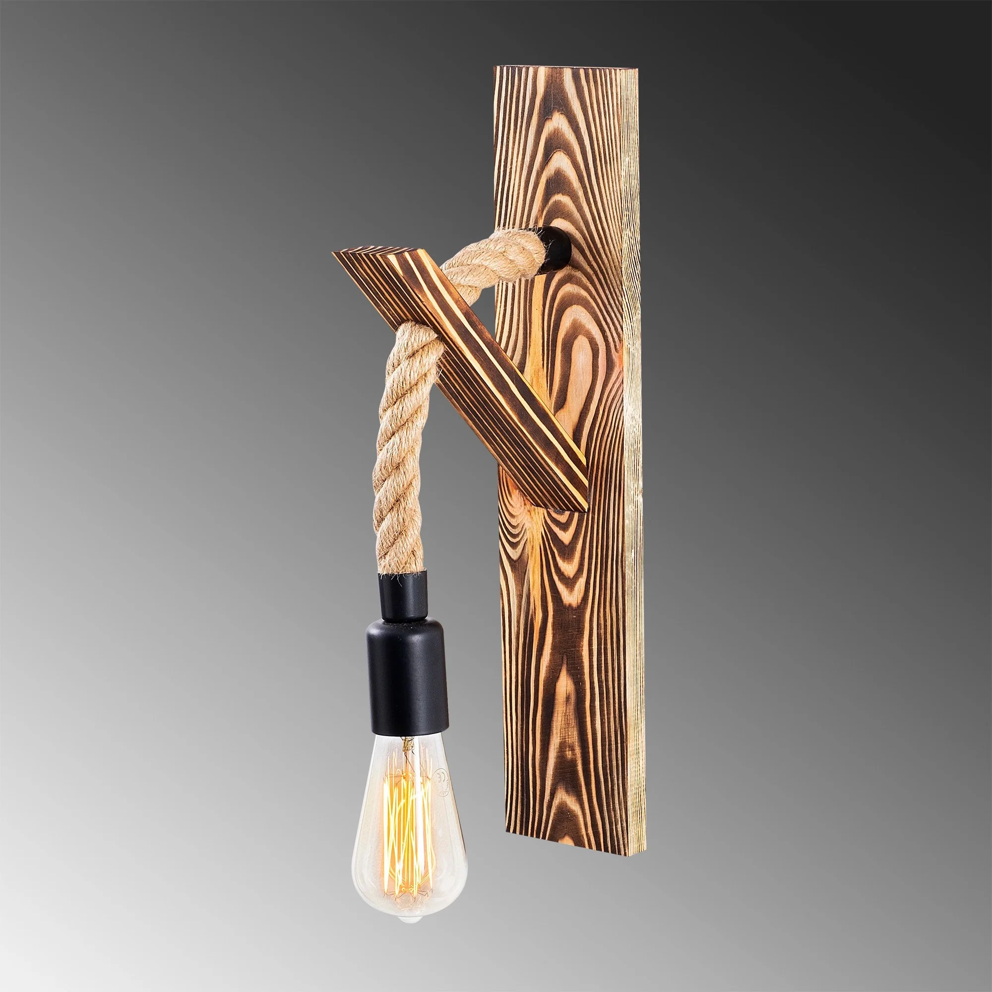Aplique De Pared, Madera , Madera, 9x17x45, Casquillo 1 X E 27 Max 40 W - Image 3