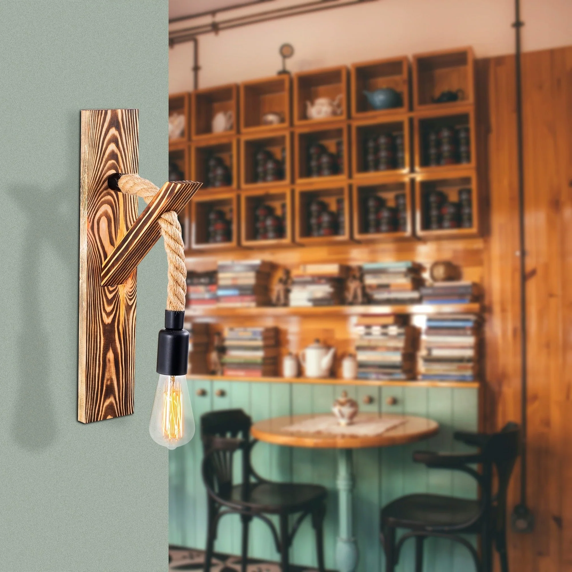 Aplique De Pared, Madera , Madera, 9x17x45, Casquillo 1 X E 27 Max 40 W - Image 5