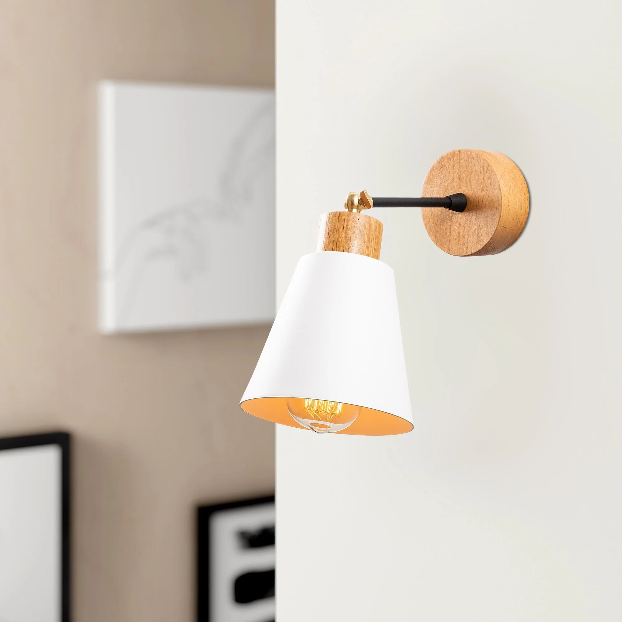 Aplique De Pared, Metal , Blanco, 14x14x25, Casquillo E 27 Max 40 W - Image 5