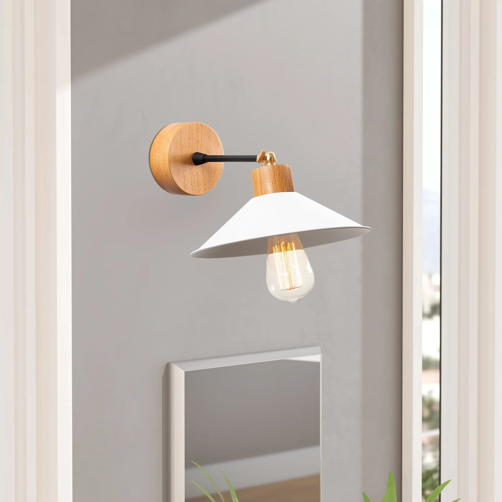 Aplique De Pared, Metal , Blanco, 24x24x20, Casquillo E 27 Max 40 W - Image 5
