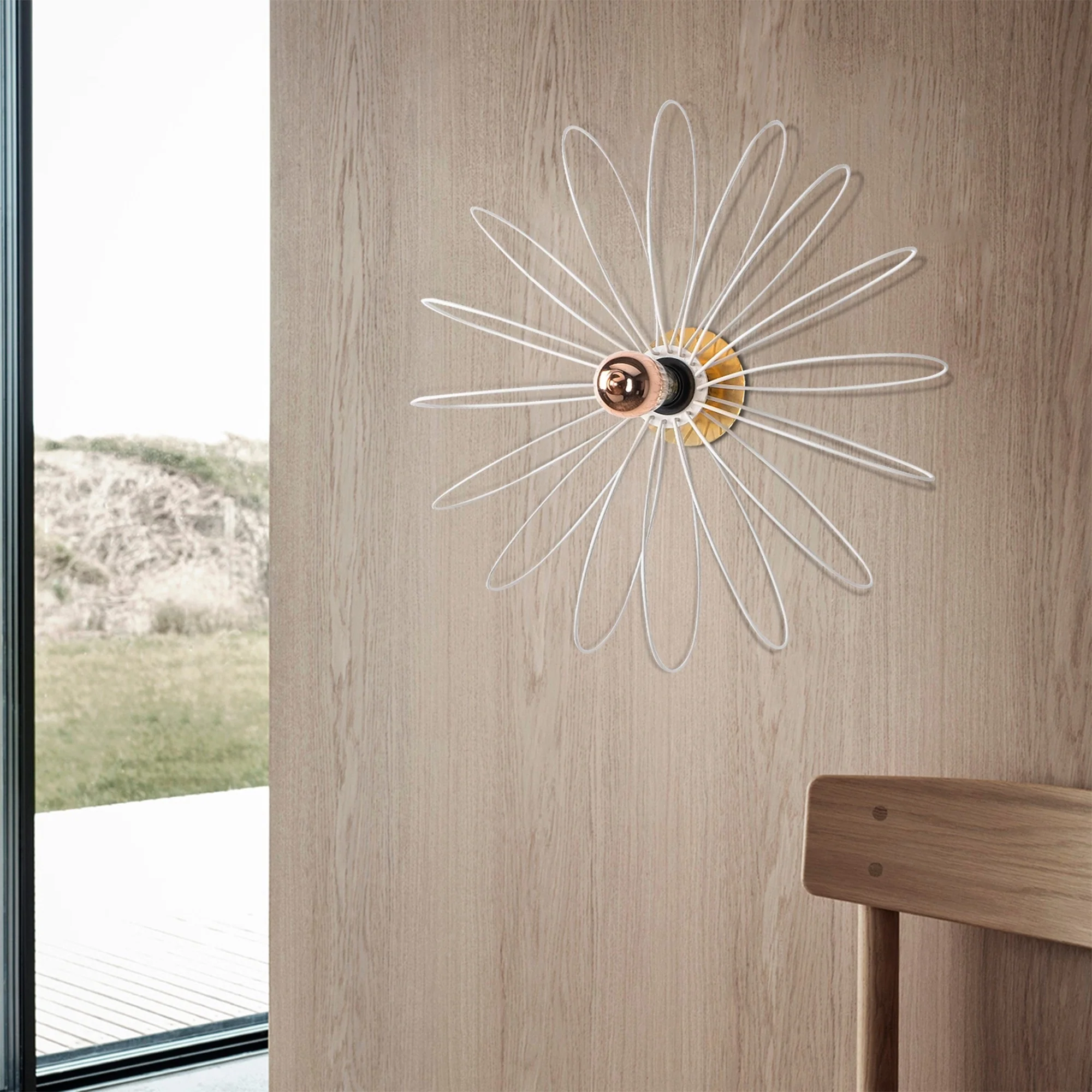 Aplique De Pared, Metal , Blanco, 58x12x58, Casquillo E 27 Max 40 W - Image 6