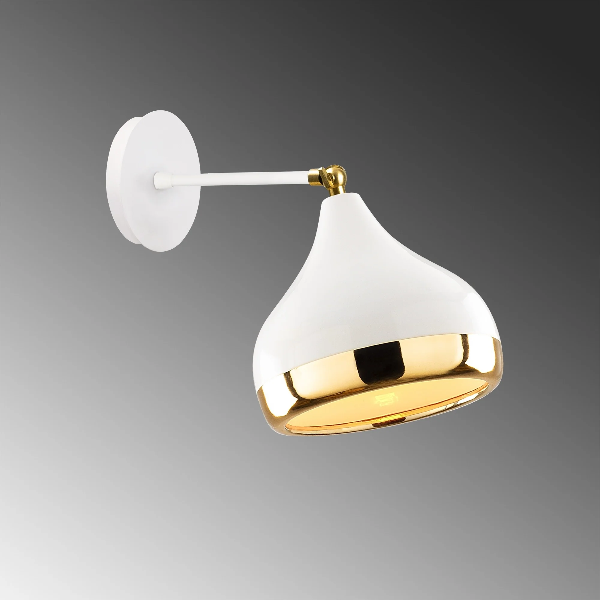 Aplique De Pared, Metal , Blanco oro, 17x28x28, Casquillo E 27 Max 40 W - Image 4