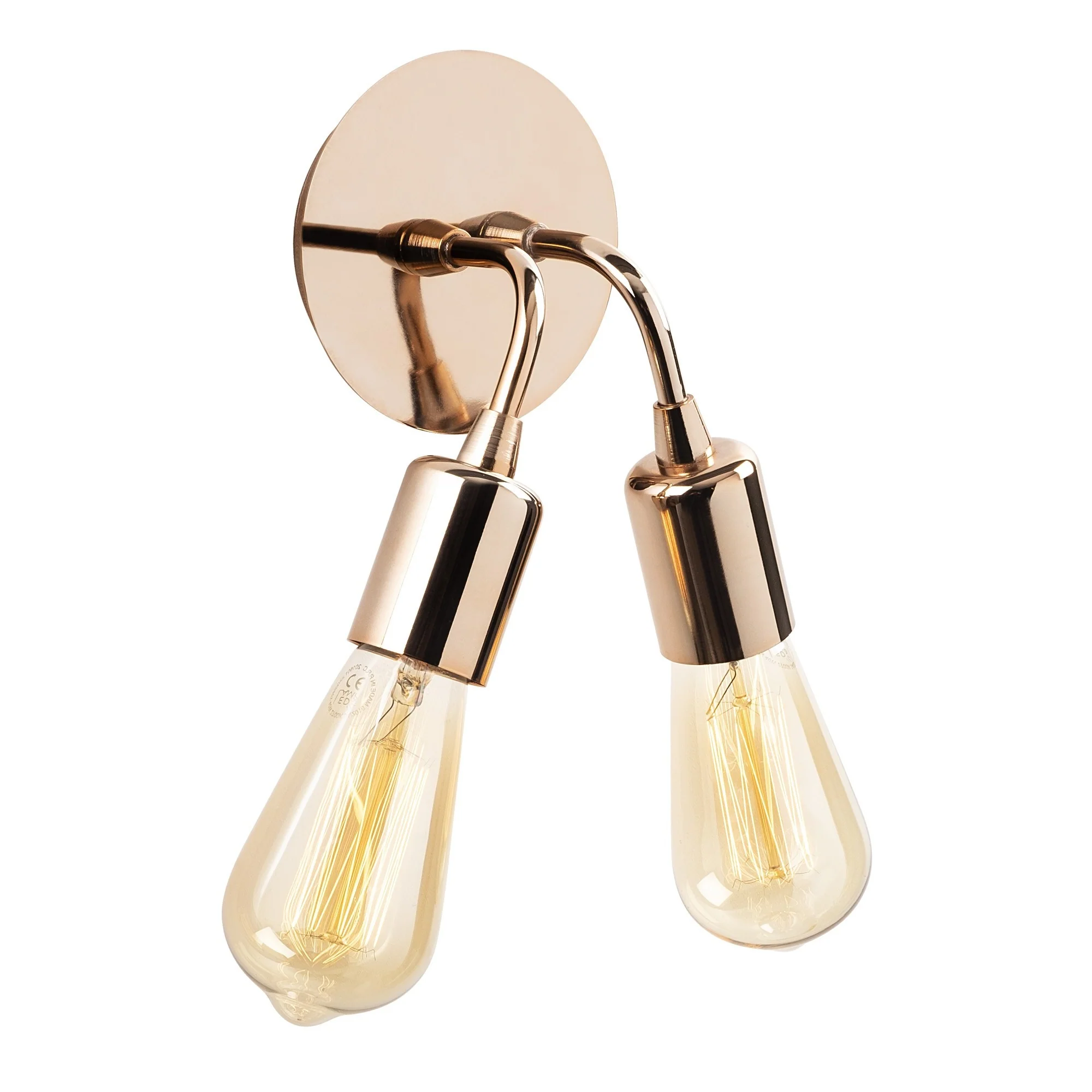 Aplique De Pared, Metal , Cobre, 14x14x20, Casquillo 2 X E 27 Max 40 W - Image 2