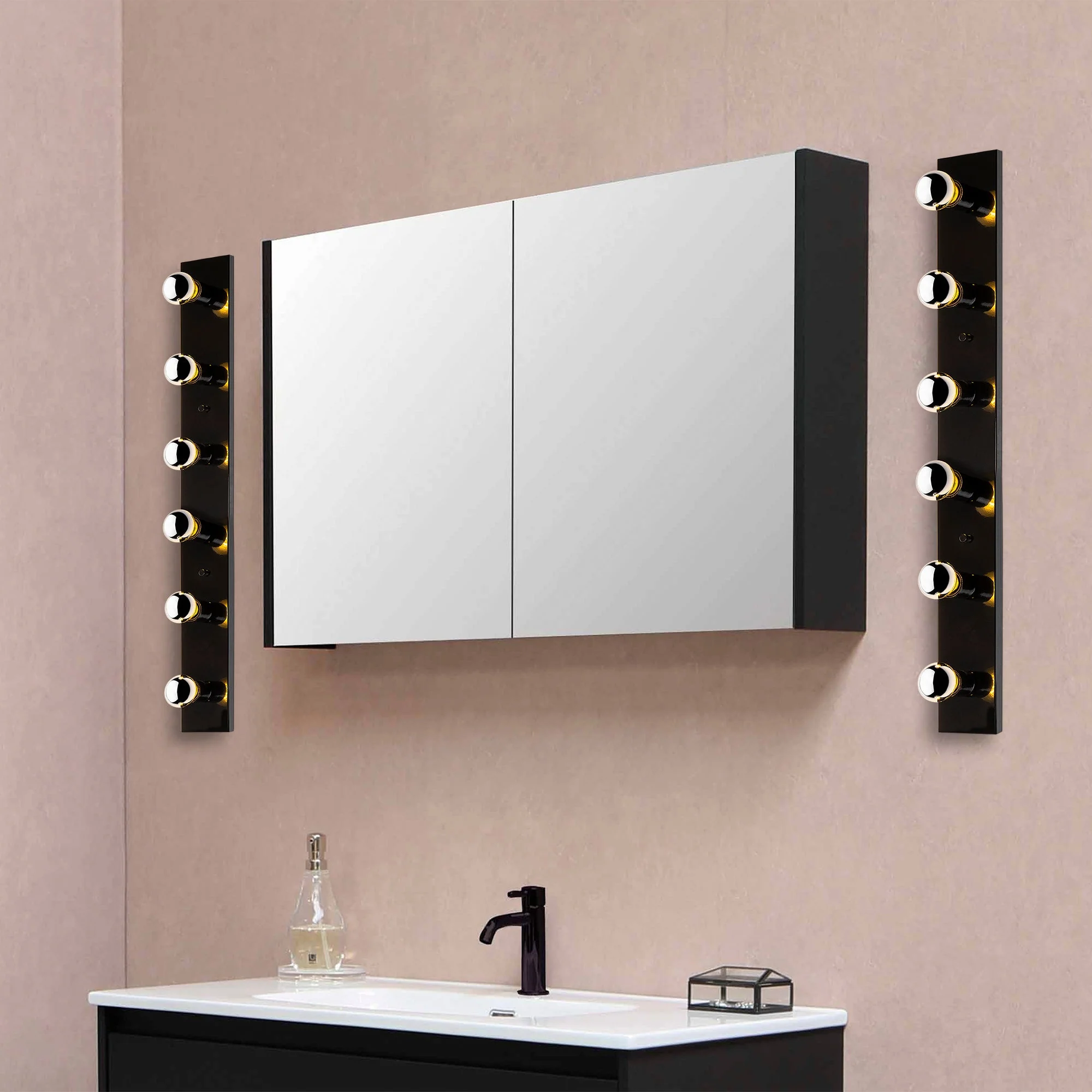Aplique De Pared, Metal , Negro, 10x10x91, Casquillo 6 X E27 Max 40 W - Image 4