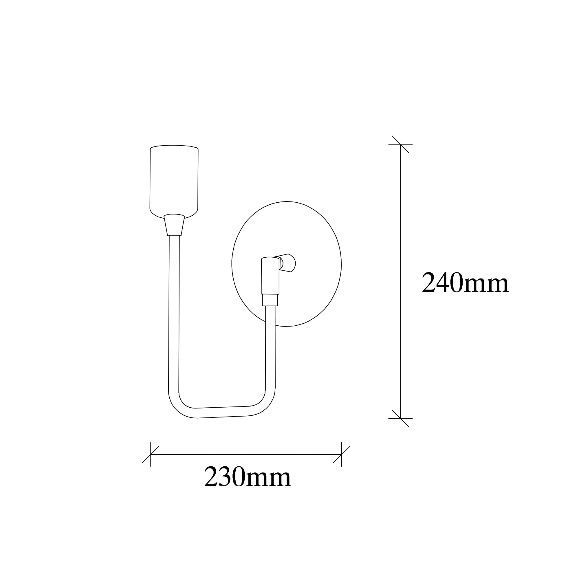 Aplique De Pared, Metal , Negro, 12x23x24, Casquillo E 27 Max 40 W - Image 2